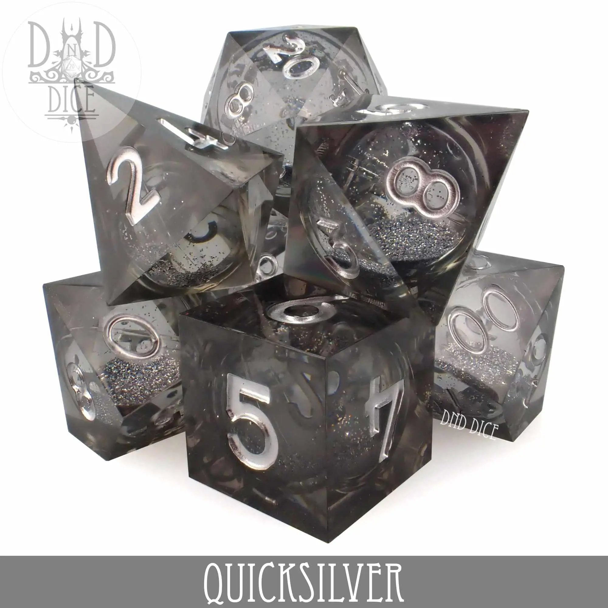 Quicksilver Liquid Core Dice Set by DNDDICE.COM
