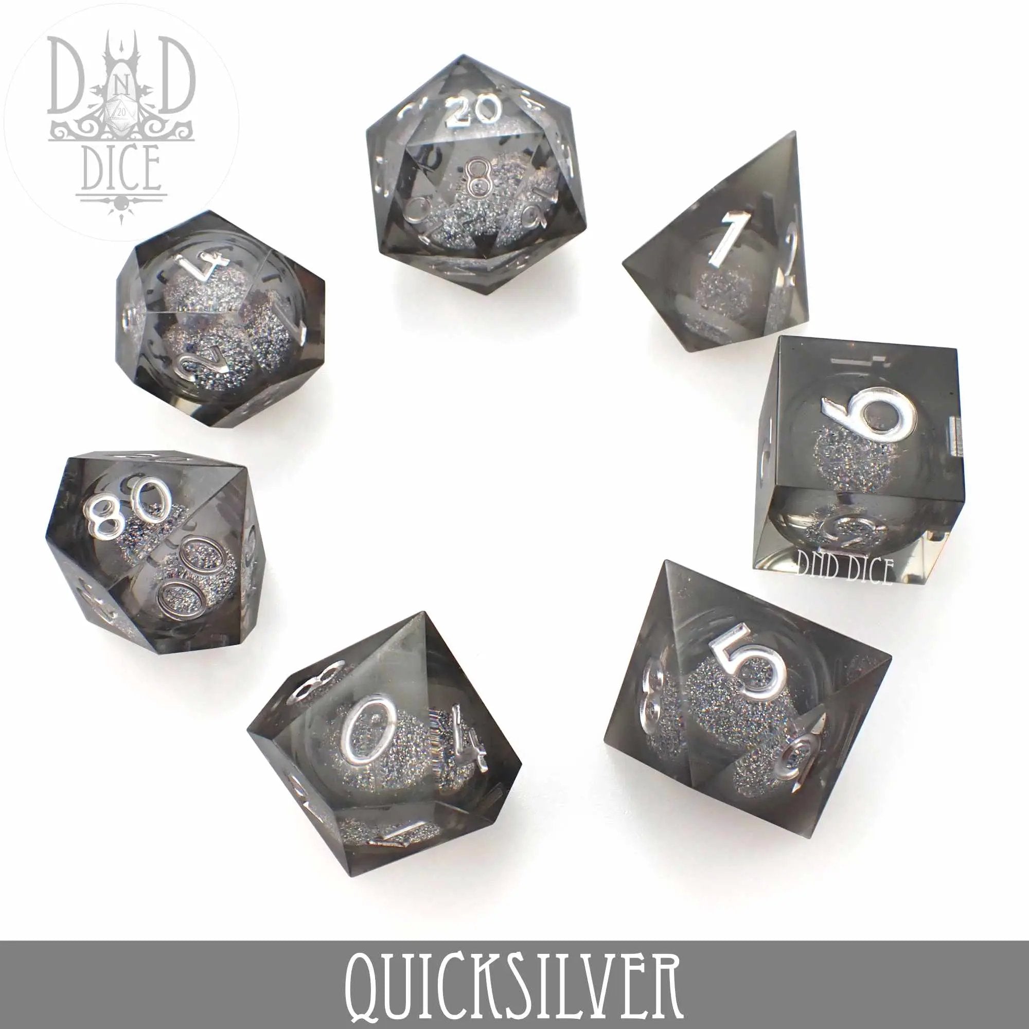Quicksilver Liquid Core Dice Set by DNDDICE.COM