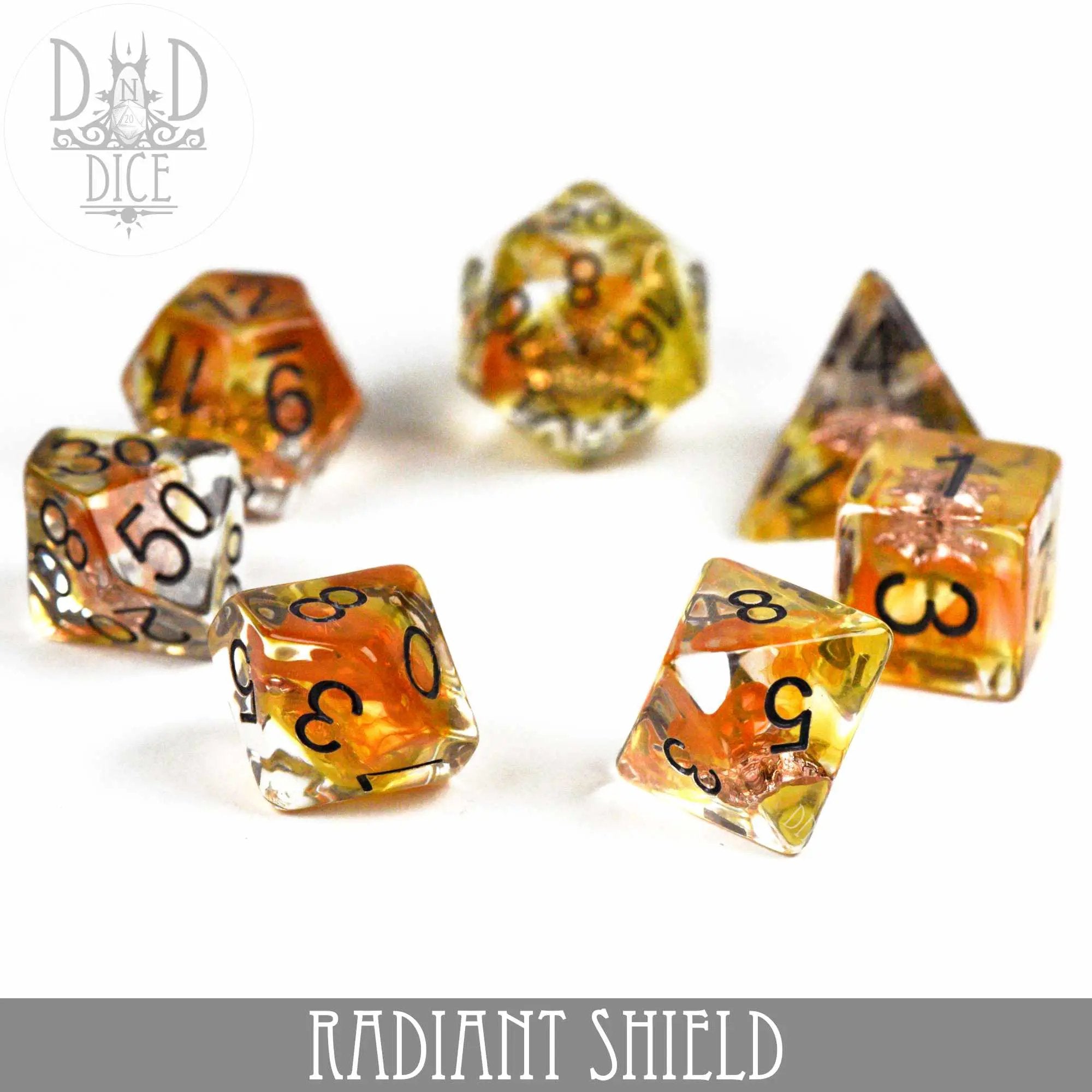 Radiant Shield Dice Set by DNDDICE.COM