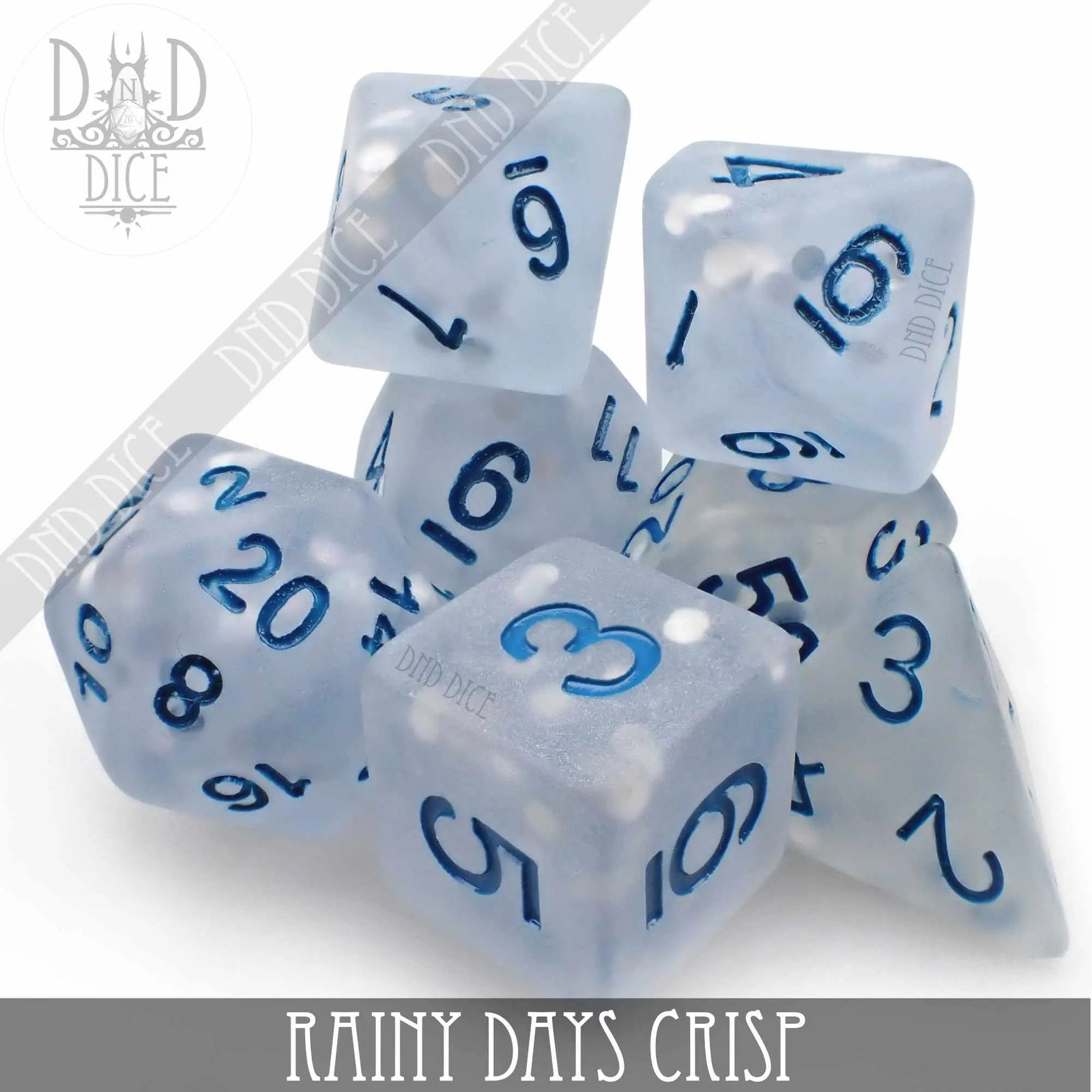 Rainy Days Crisp Dice Set by DNDDICE.COM