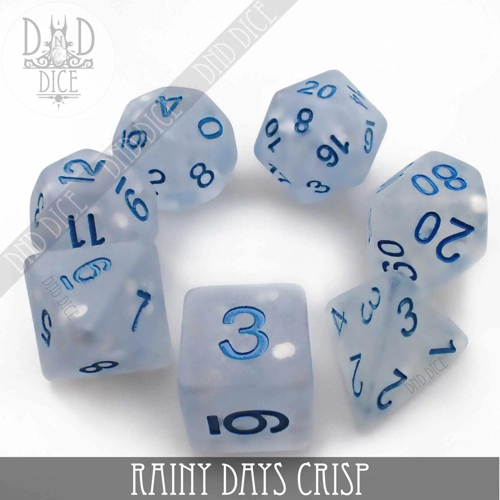 Rainy Days Crisp Dice Set by DNDDICE.COM