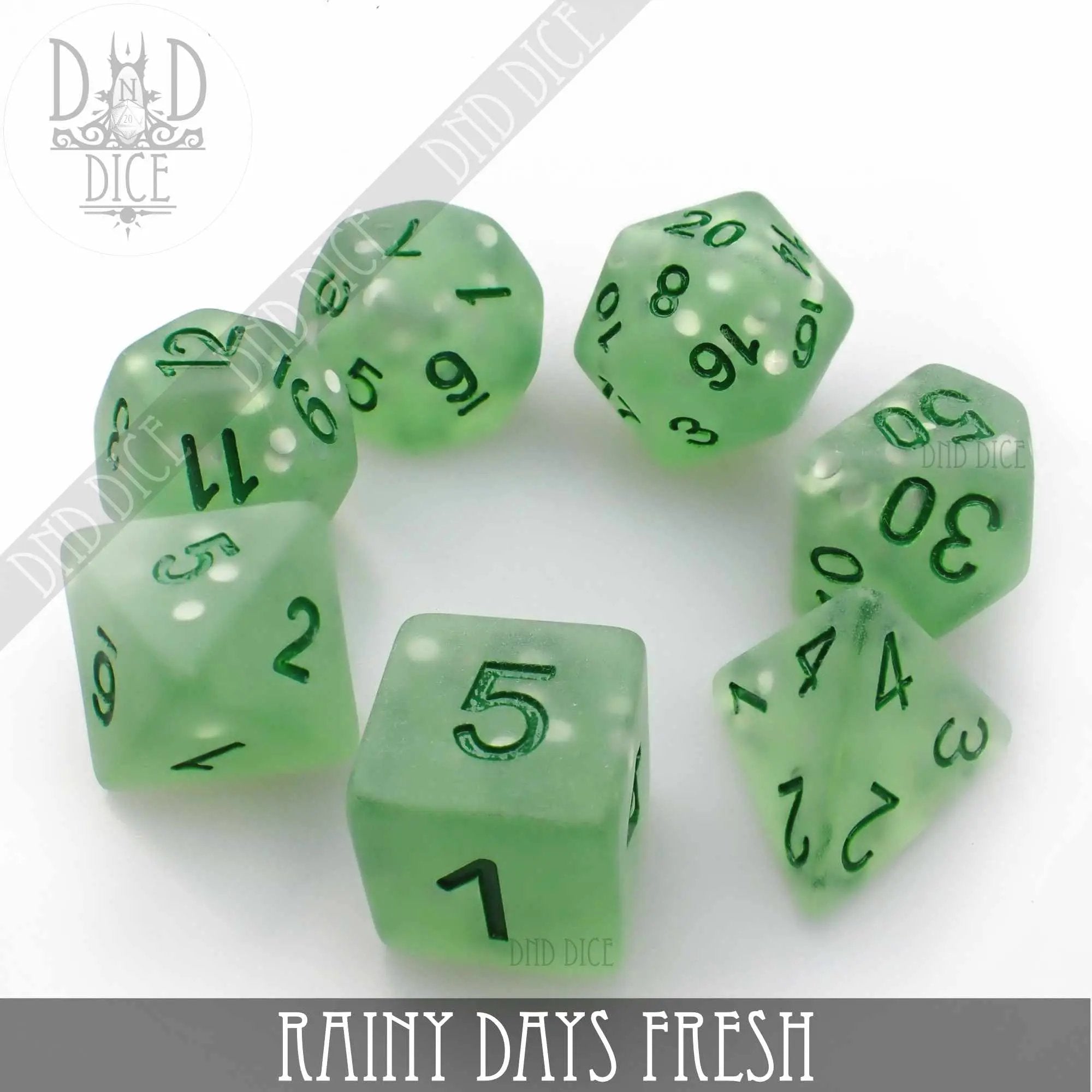 Rainy Days Fresh Dice Set by DNDDICE.COM