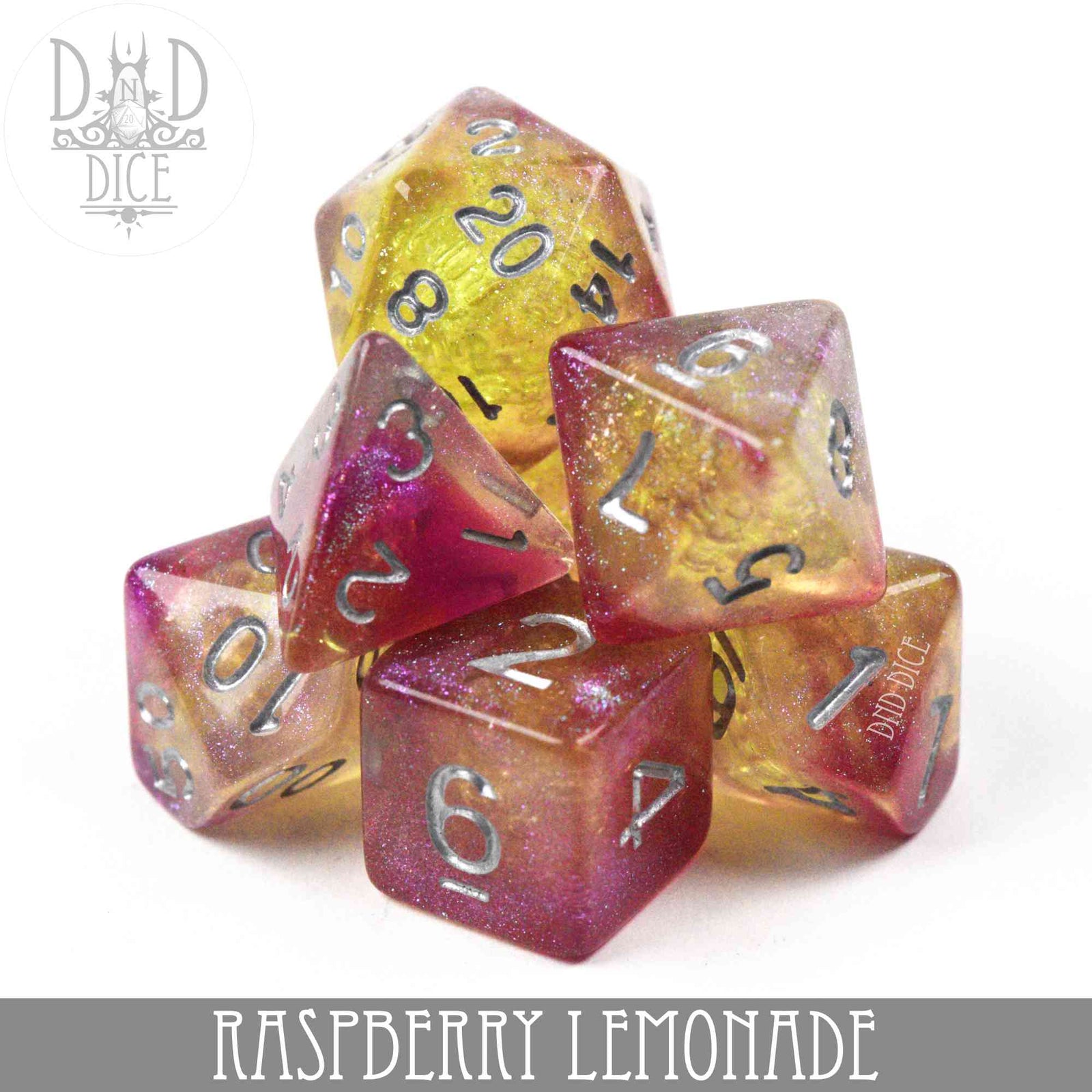 Raspberry Lemonade Dice Set by DNDDICE.COM