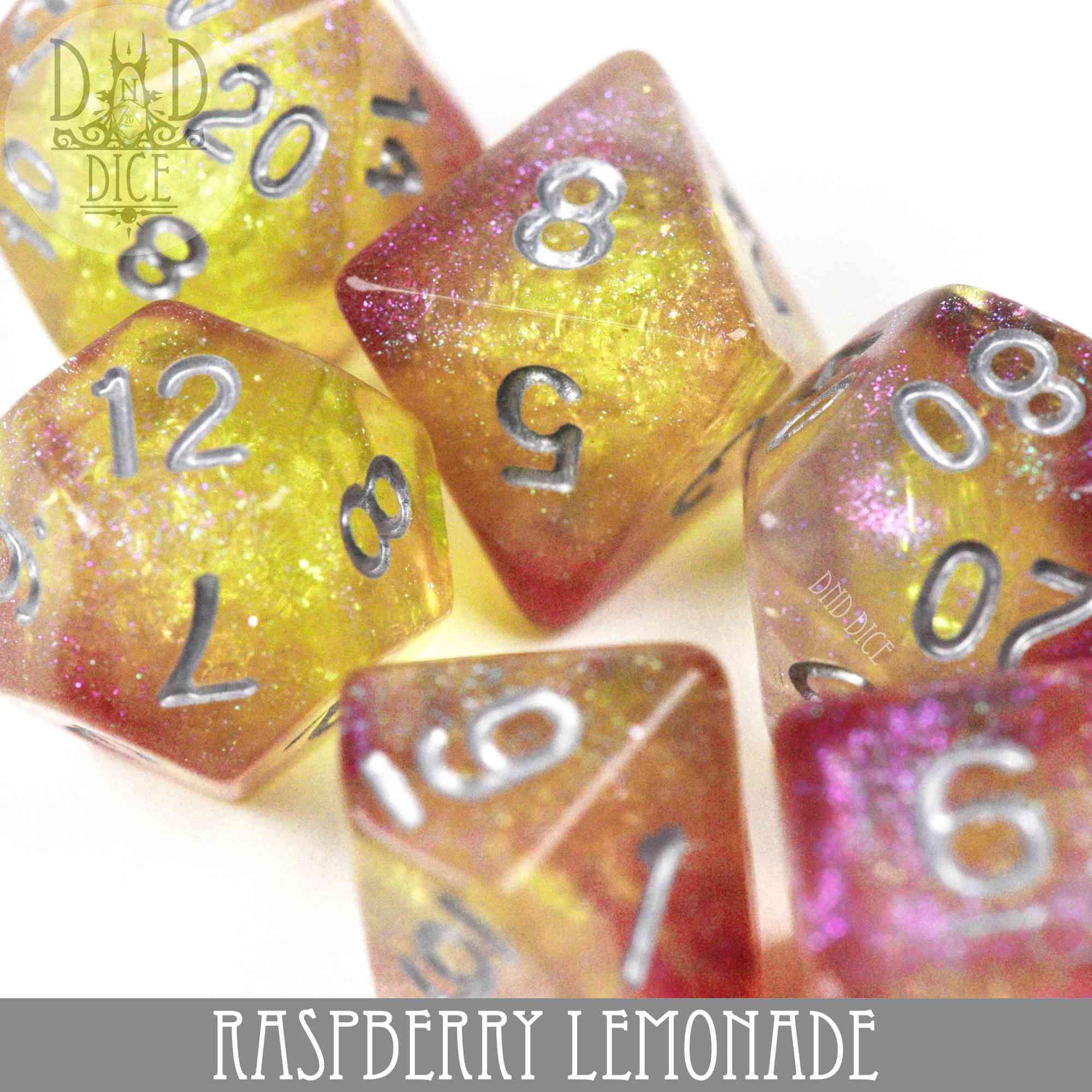 Raspberry Lemonade Dice Set by DNDDICE.COM