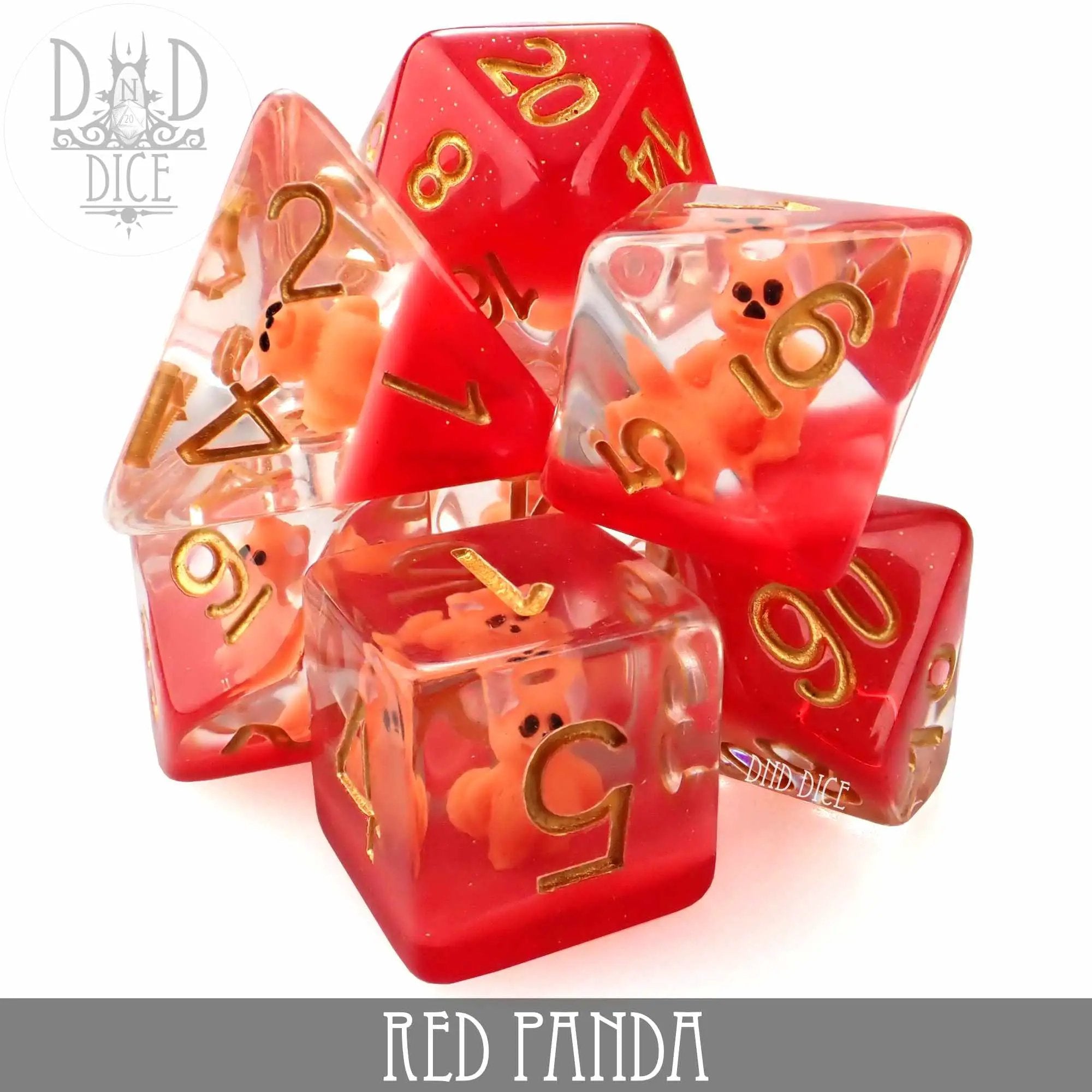 Red Panda Dice Set by DNDDICE.COM