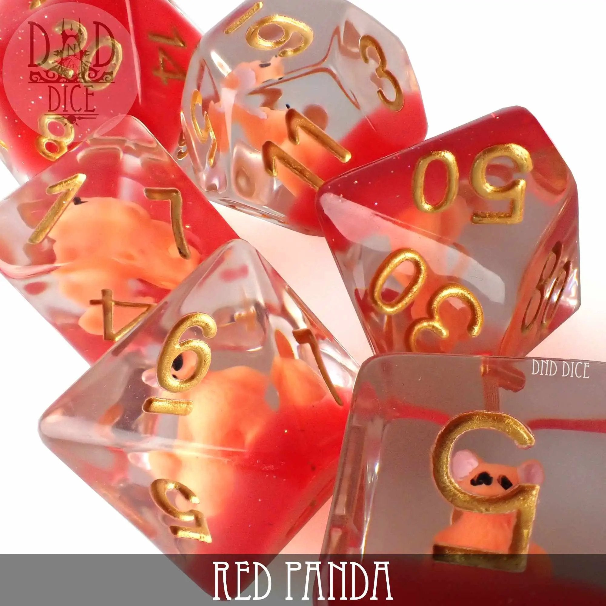 Red Panda Dice Set by DNDDICE.COM