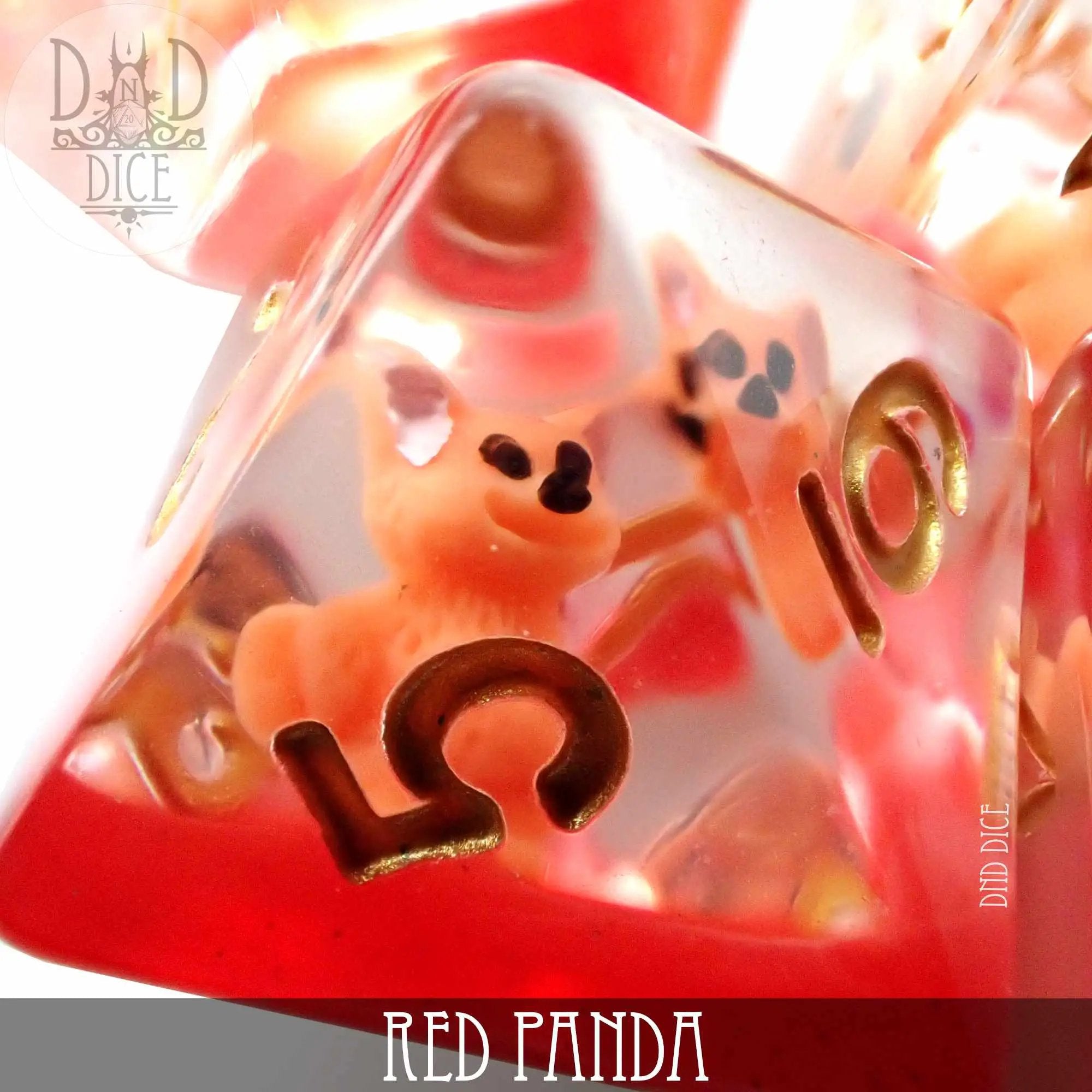 Red Panda Dice Set by DNDDICE.COM