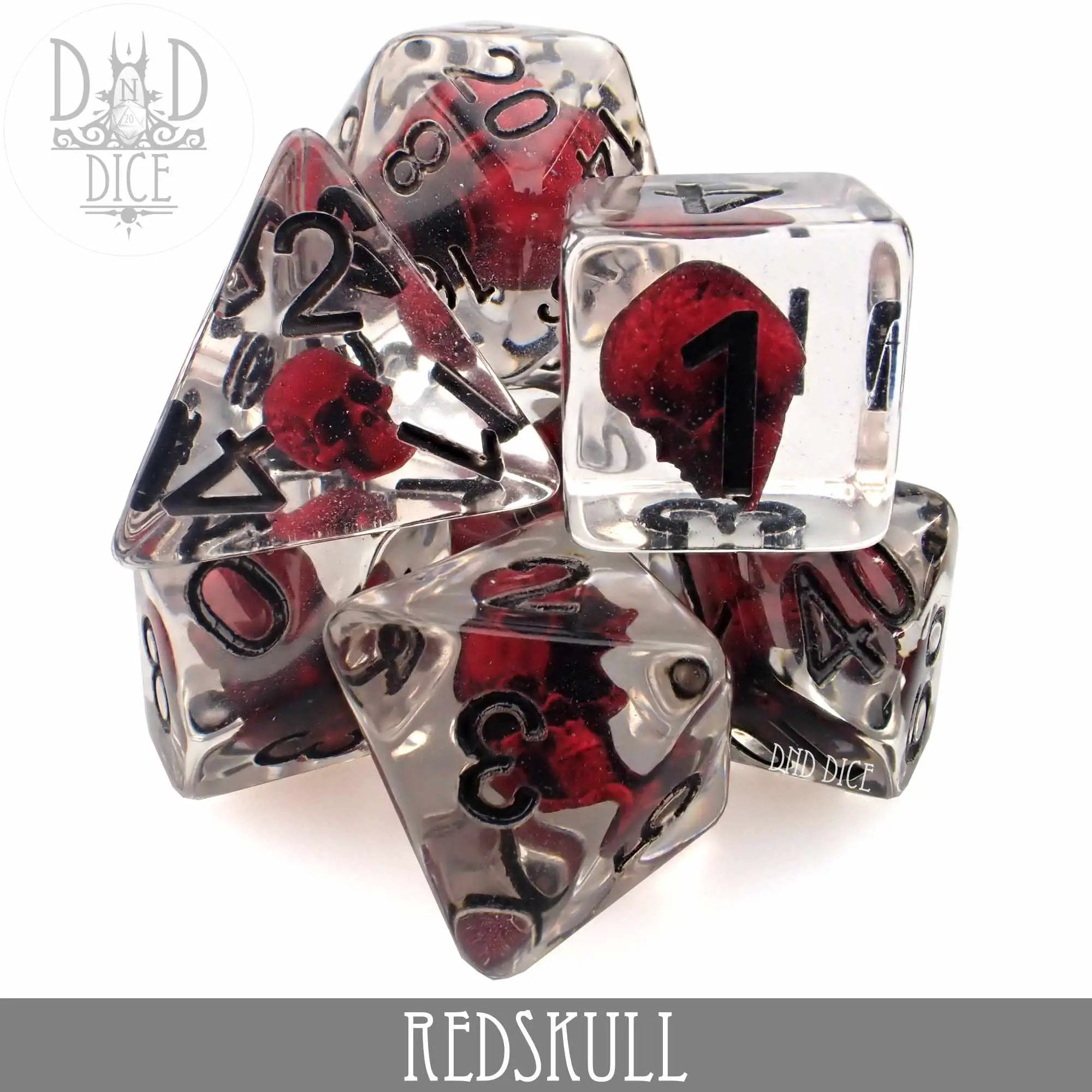 Red Skull Dice Set by DNDDICE.COM