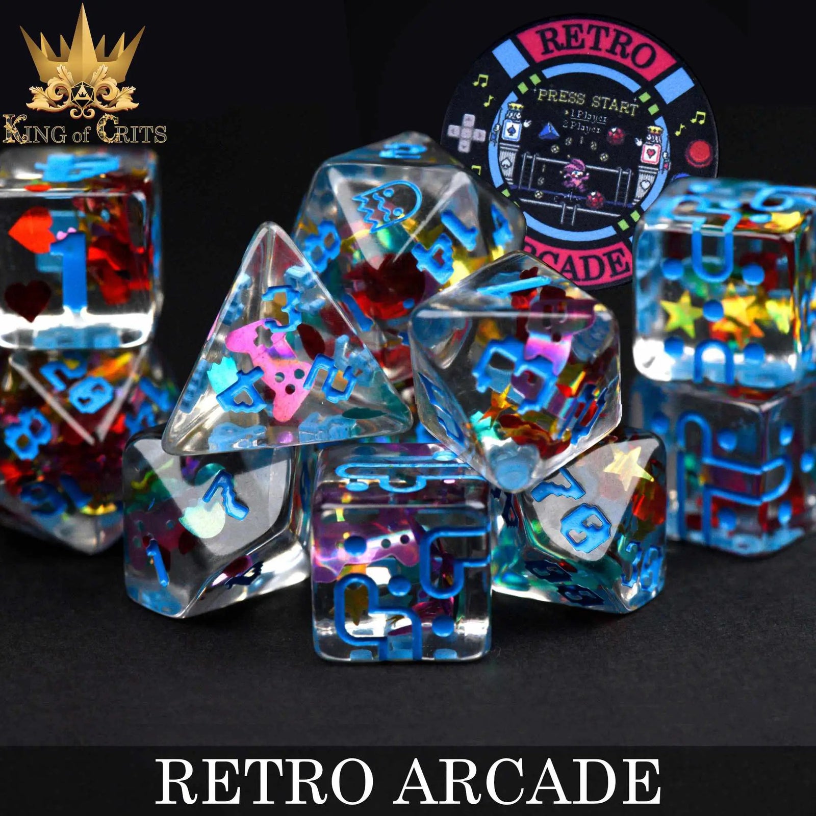 Retro Arcade 11 Dice Set by DNDDICE.COM