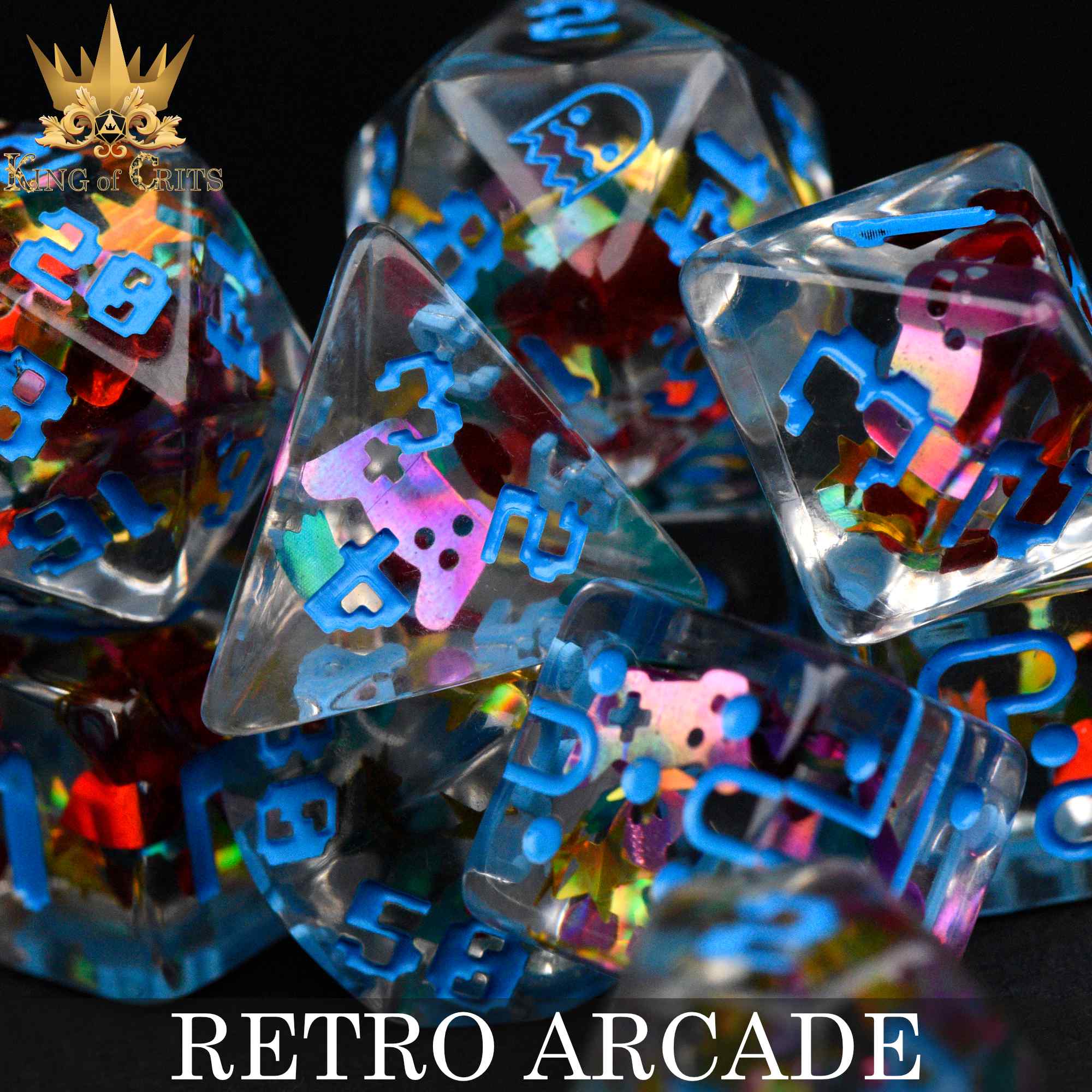Retro Arcade 11 Dice Set by DNDDICE.COM