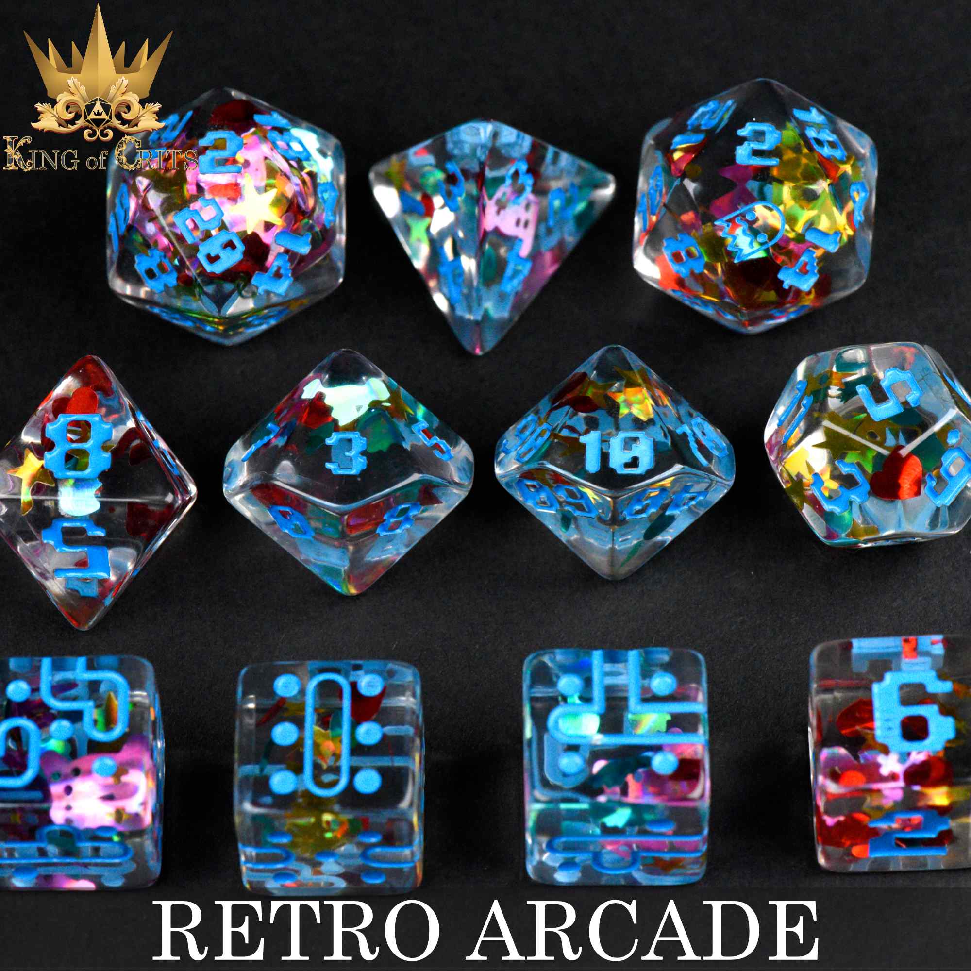 Retro Arcade 11 Dice Set by DNDDICE.COM