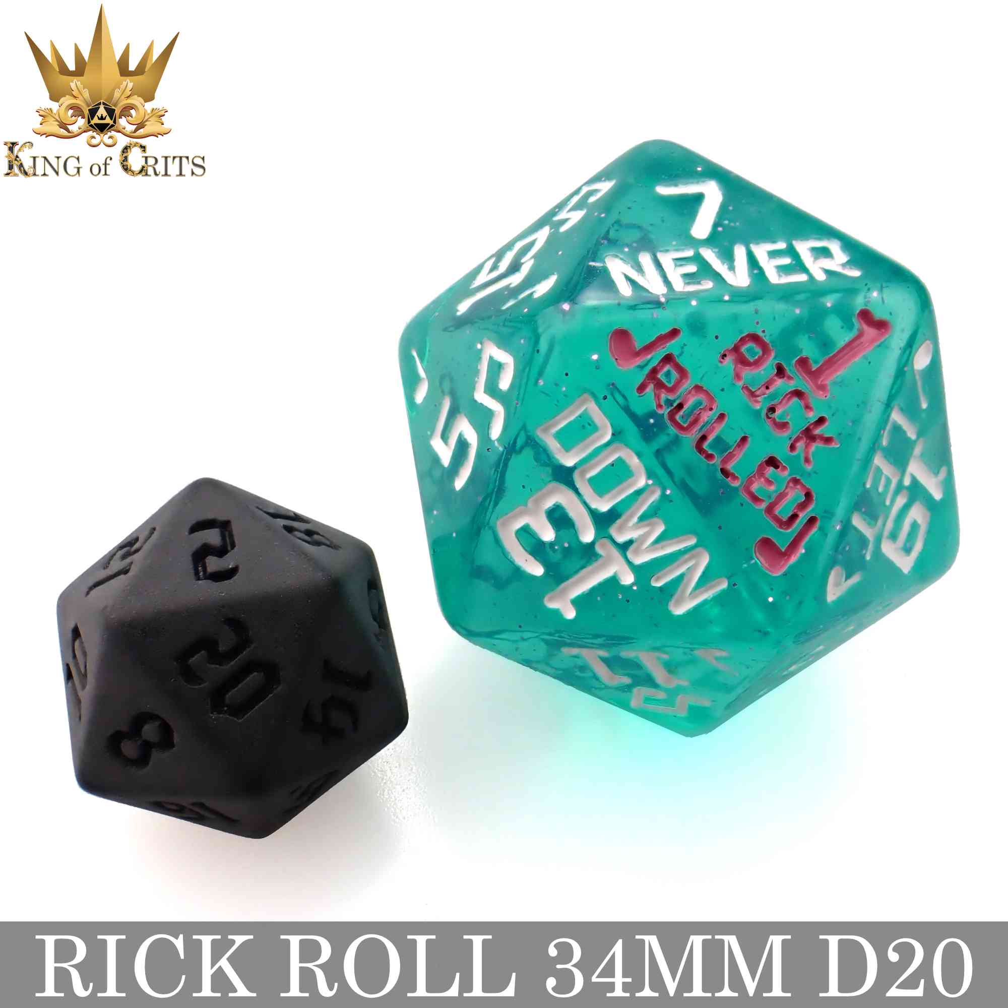 Rick Rolled 34mm D20 by DNDDICE.COM