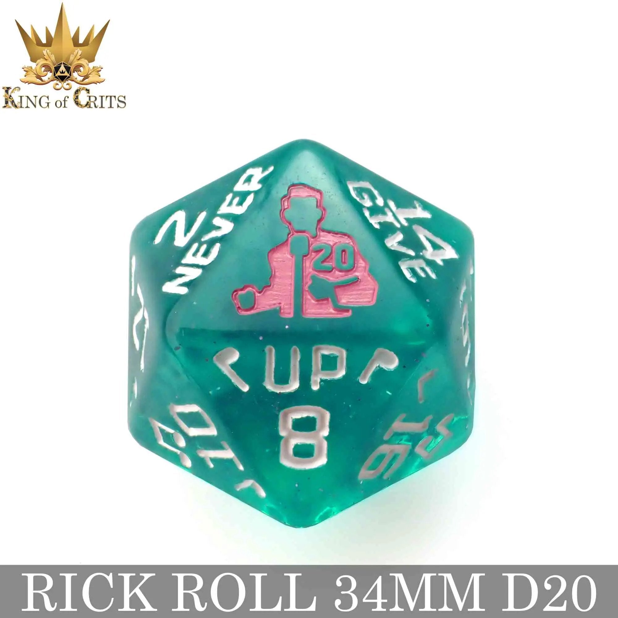 Rick Rolled 34mm D20 by DNDDICE.COM