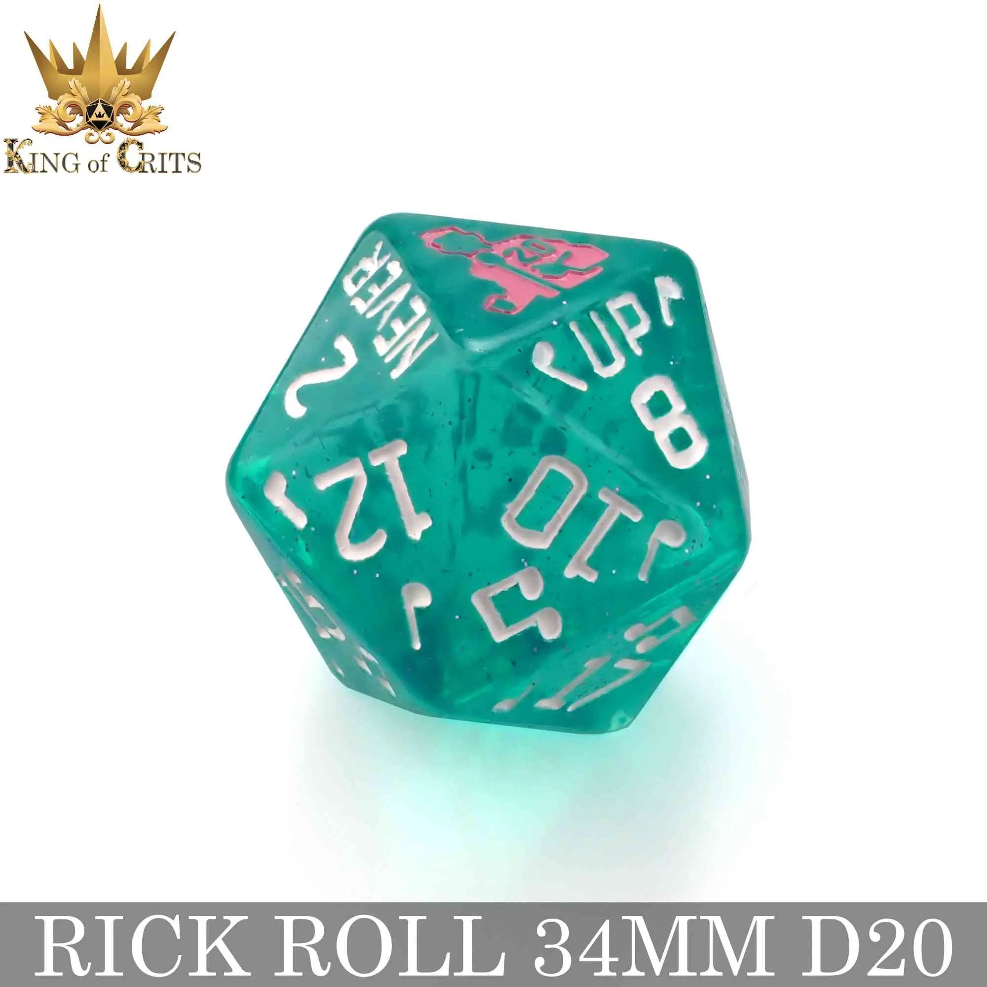 Rick Rolled 34mm D20 by DNDDICE.COM