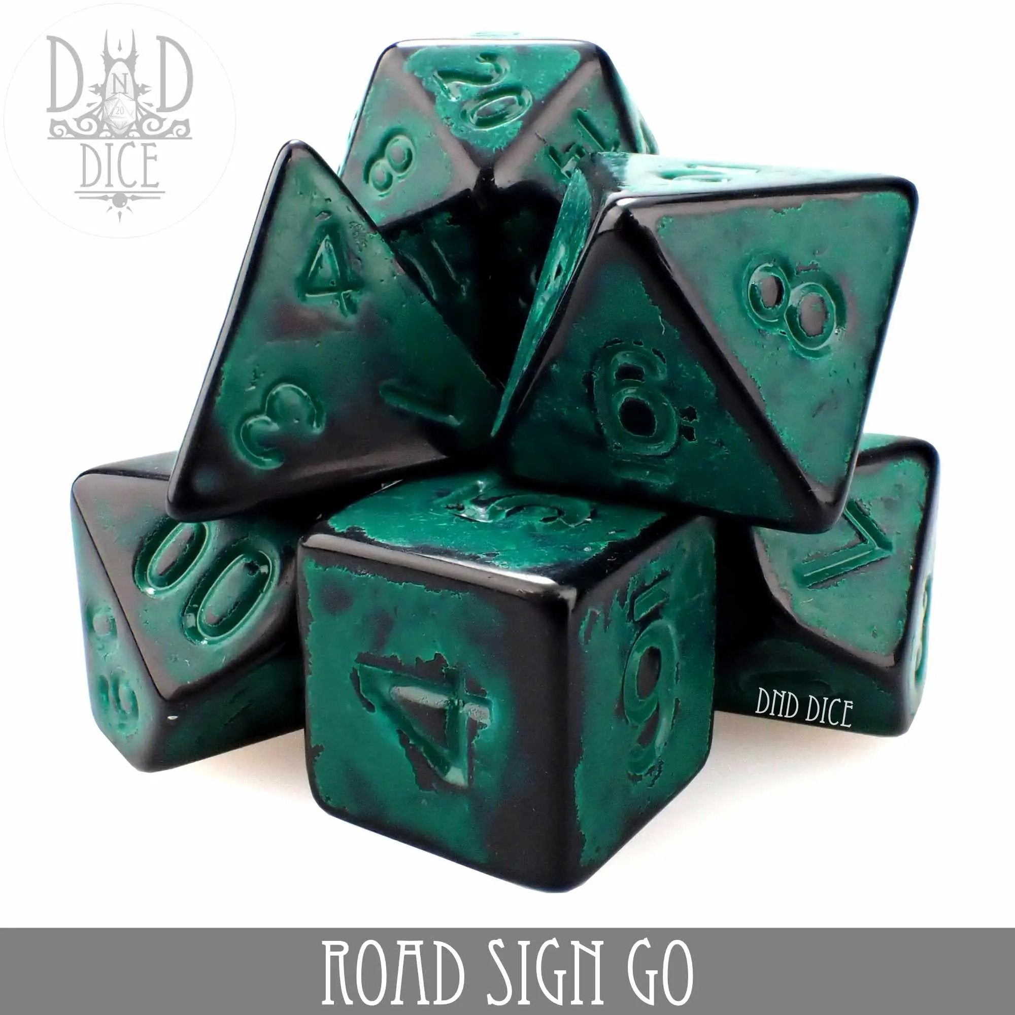 Road Sign Go Dice Set by DNDDICE.COM