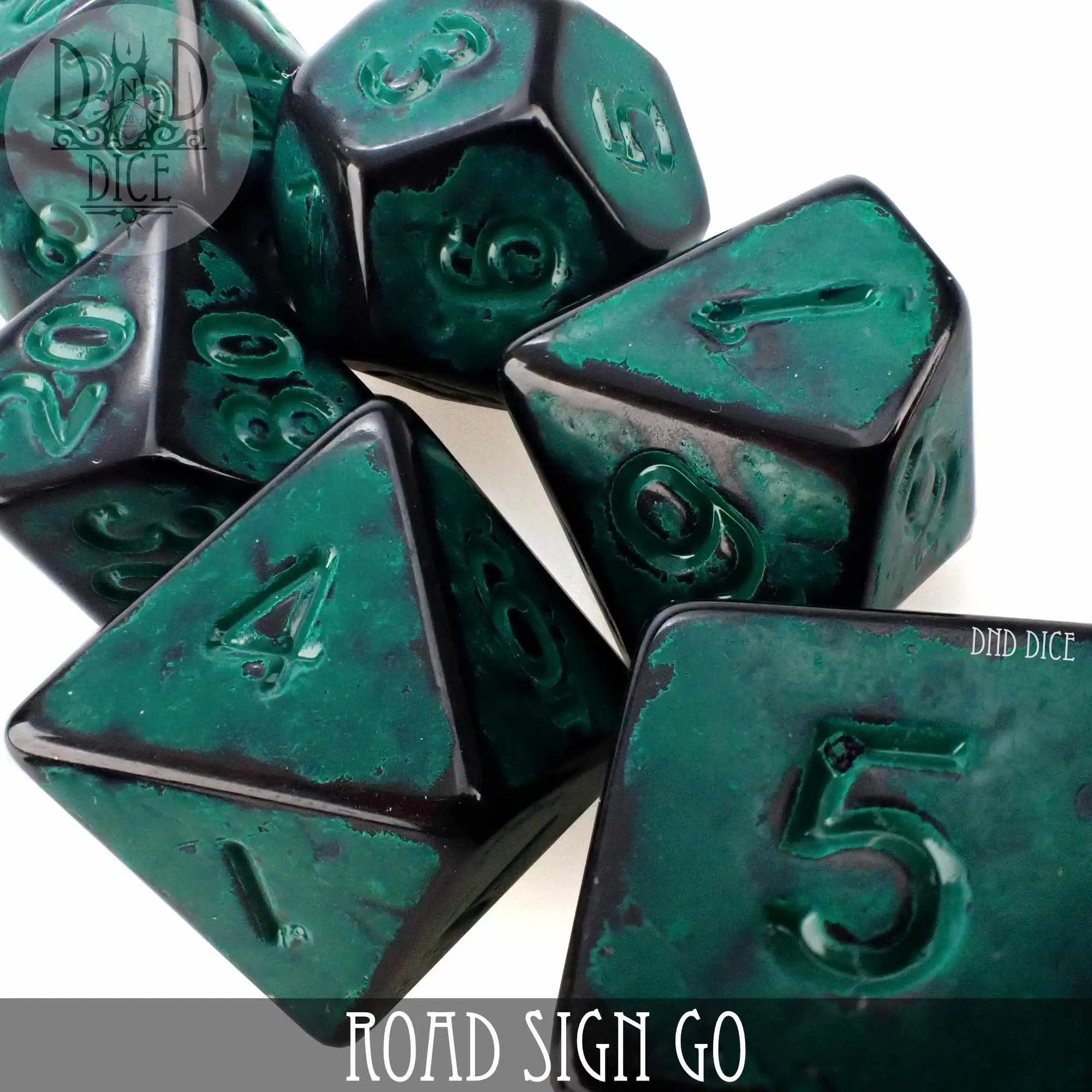 Road Sign Go Dice Set by DNDDICE.COM