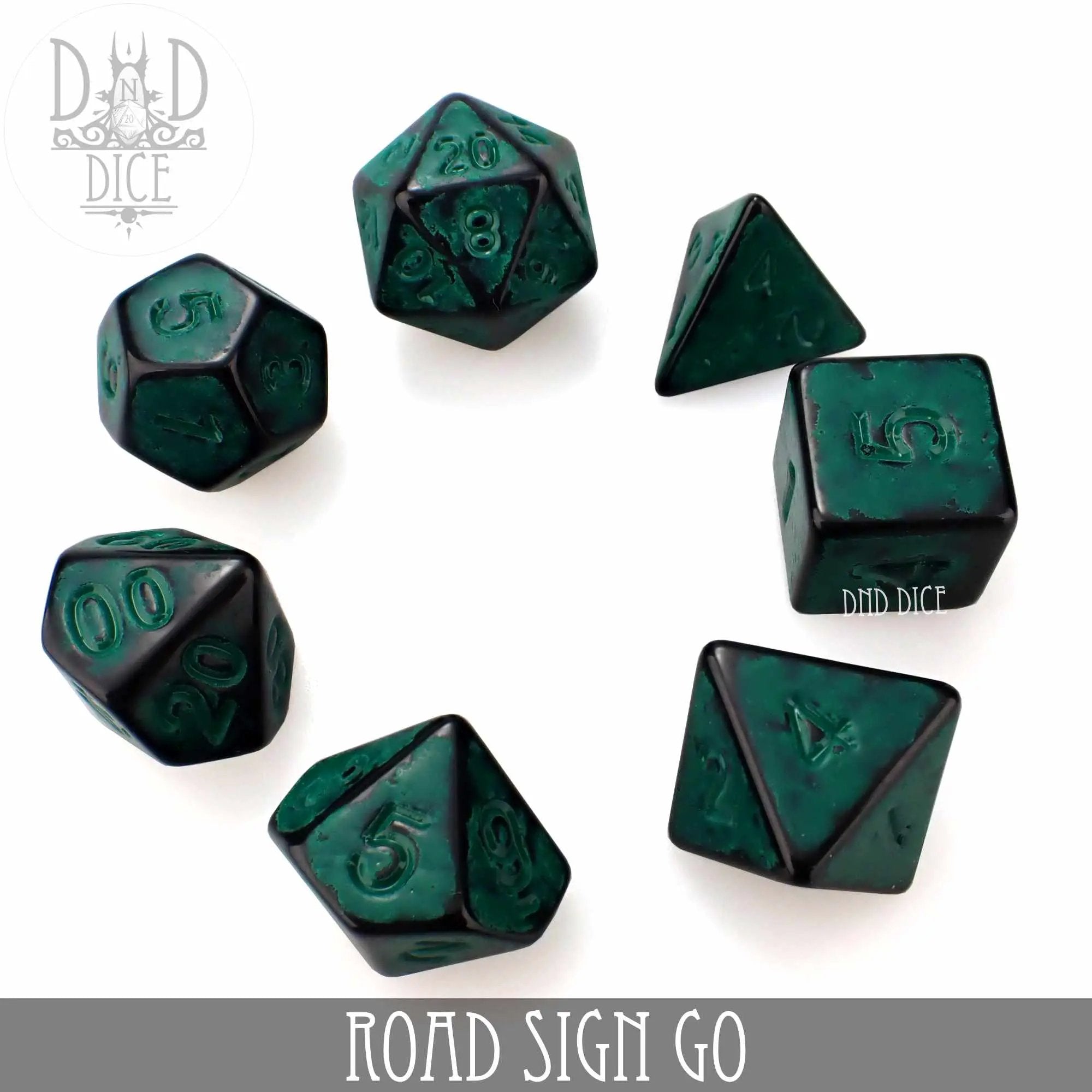 Road Sign Go Dice Set by DNDDICE.COM