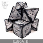 Road Sign Icy Dice Set by DNDDICE.COM