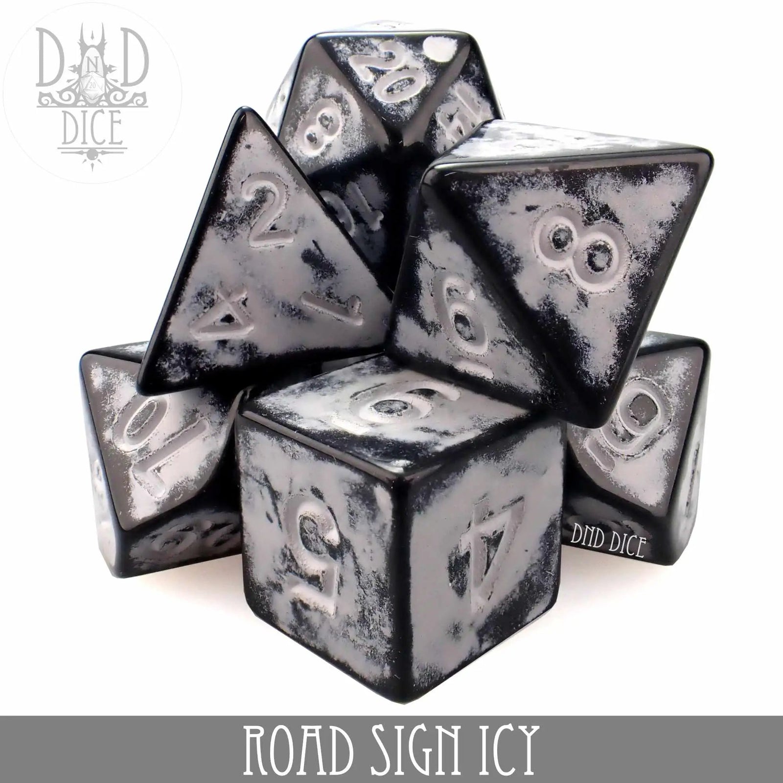 Road Sign Icy Dice Set by DNDDICE.COM