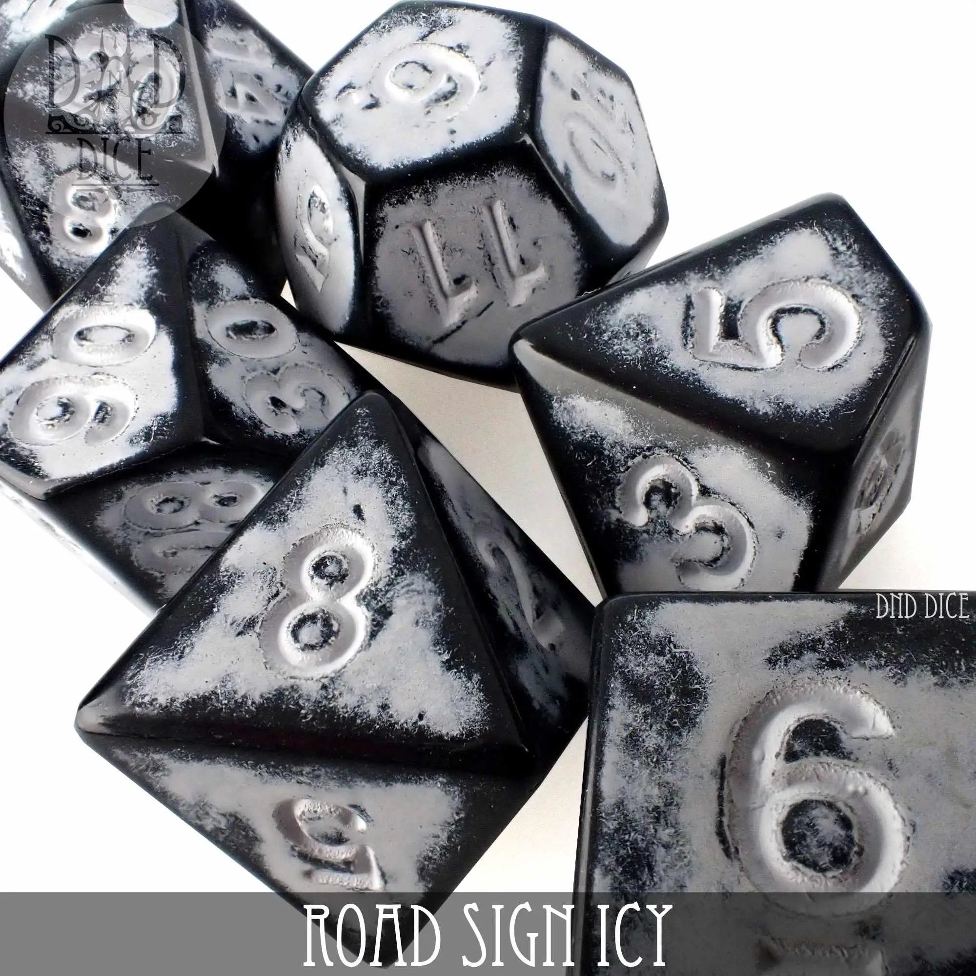 Road Sign Icy Dice Set by DNDDICE.COM