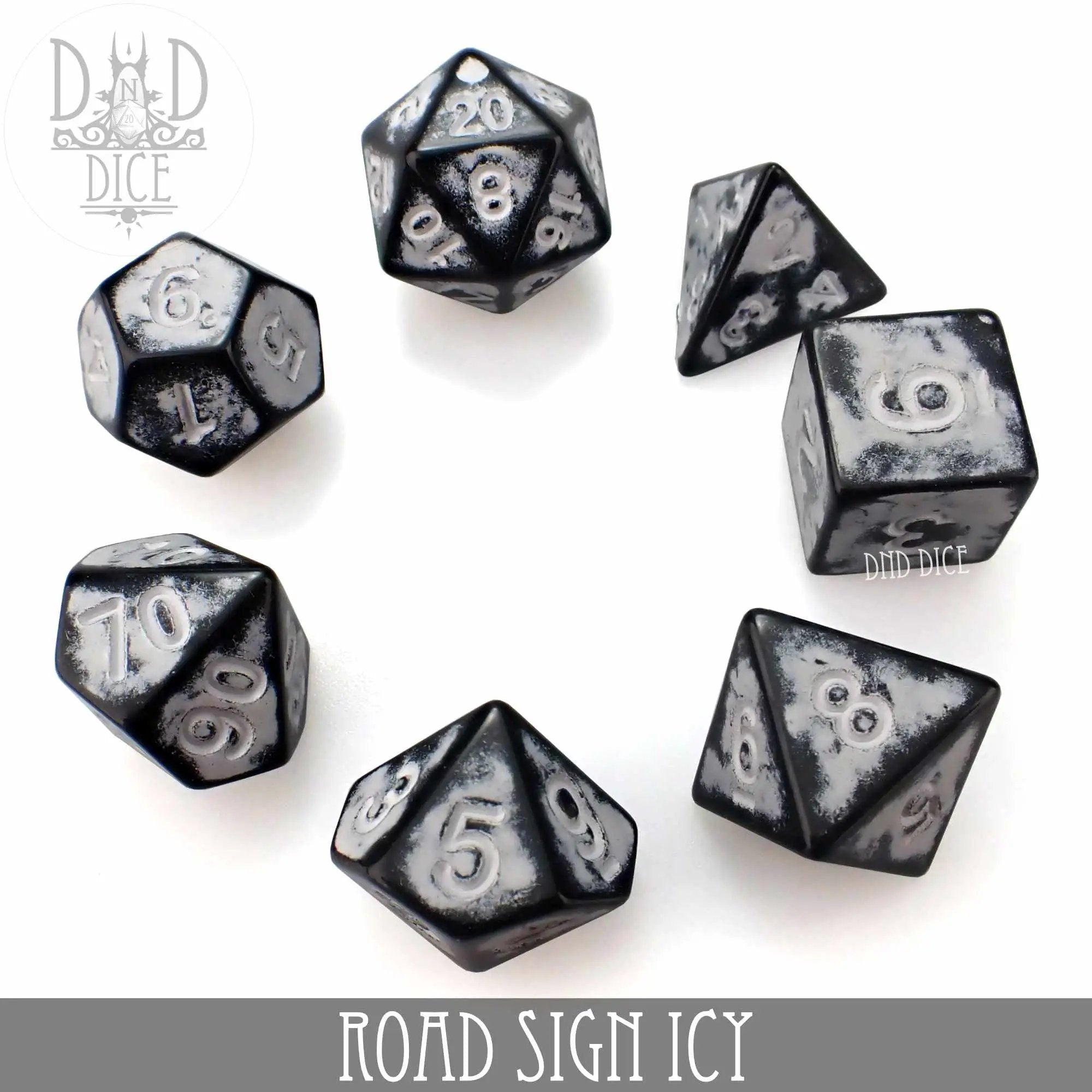 Road Sign Icy Dice Set by DNDDICE.COM