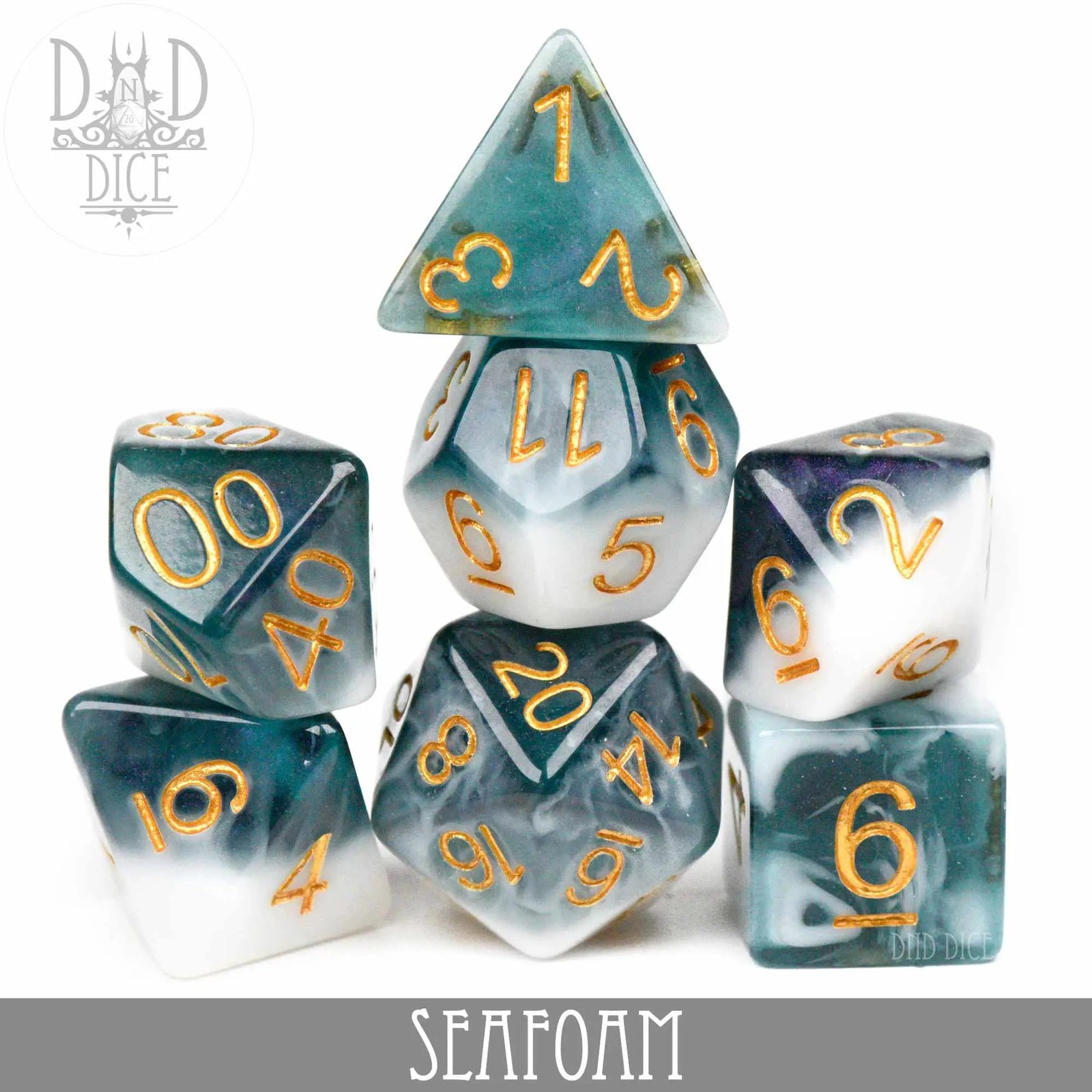 Seafoam Dice Set by DNDDICE.COM