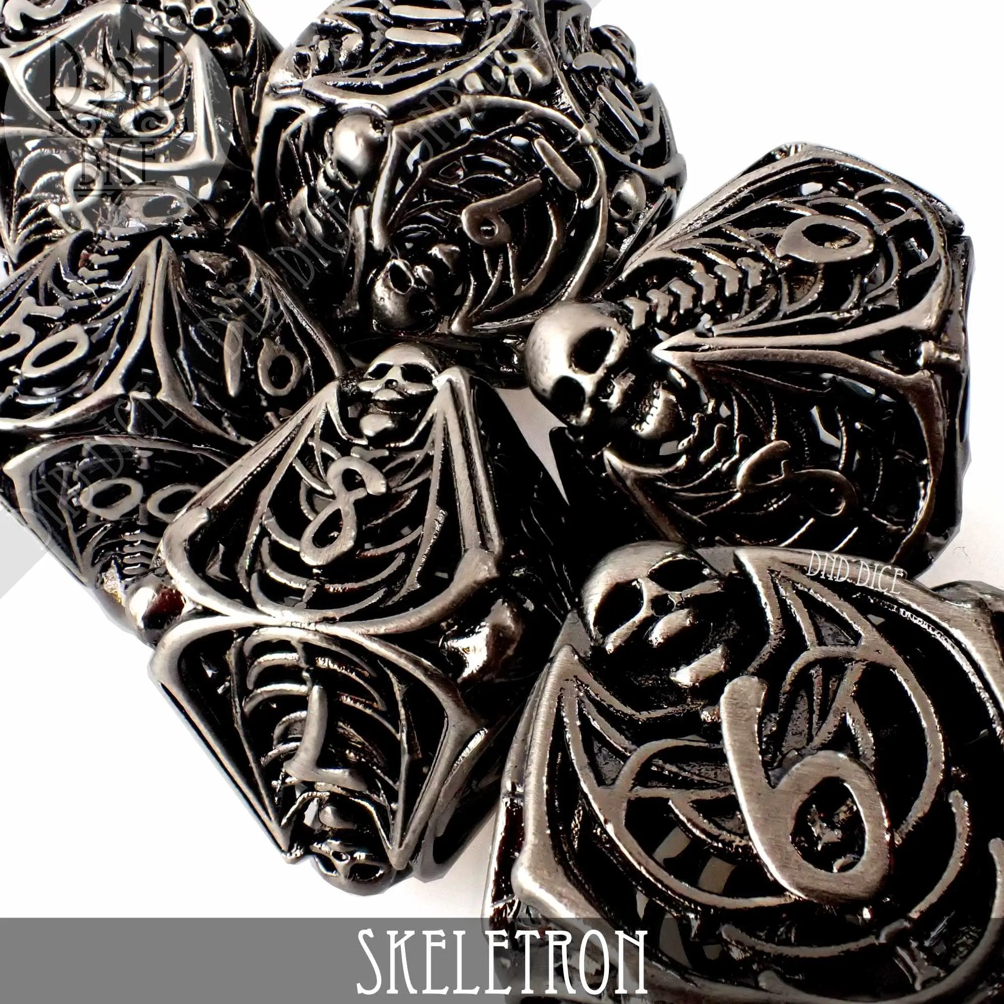 Skeletron Metal Dice Set (Gift Box) by DNDDICE.COM