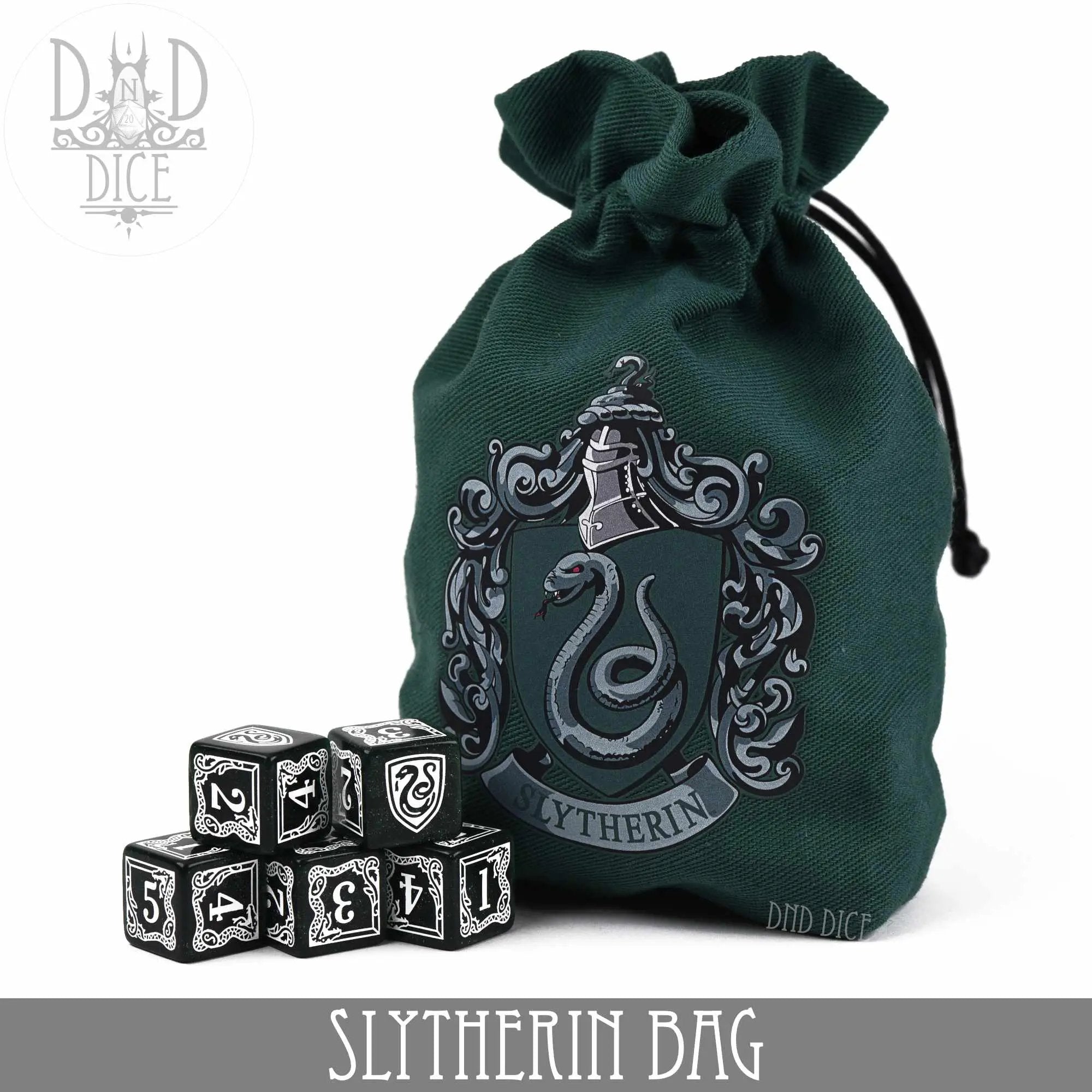 Harry Potter - Slytherin Dice Bag & 5D6 by DNDDICE.COM