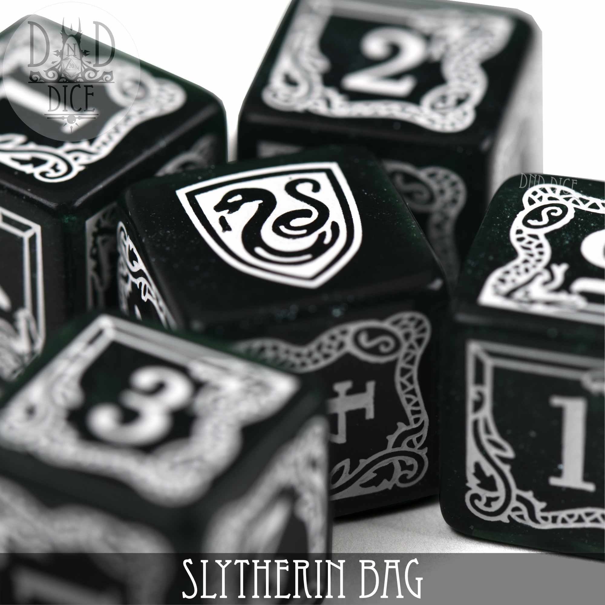 Harry Potter - Slytherin Dice Bag & 5D6 by DNDDICE.COM