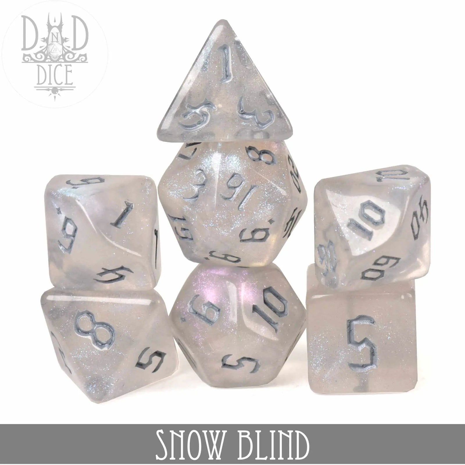 Snow Blind Dice Set by DNDDICE.COM