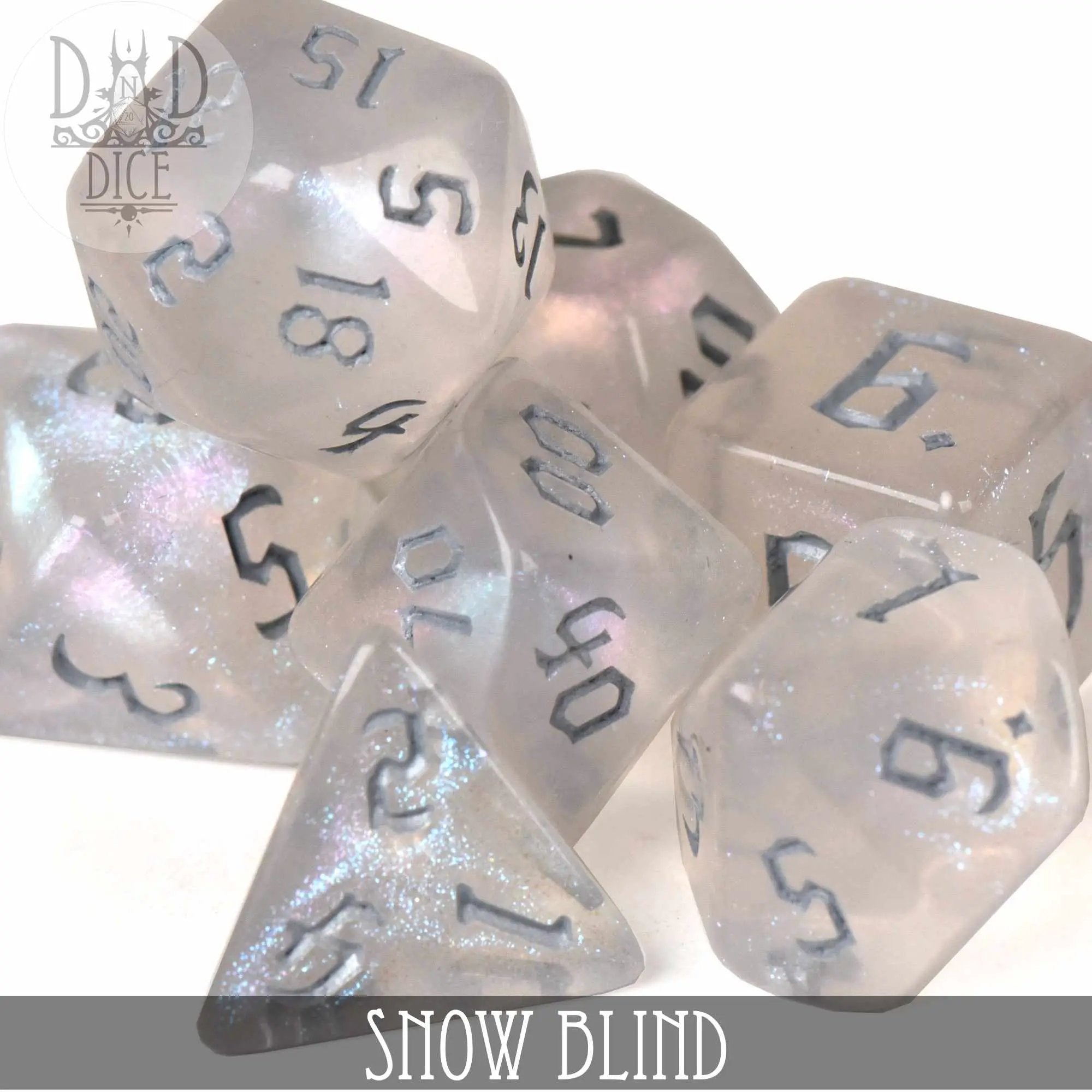 Snow Blind Dice Set by DNDDICE.COM