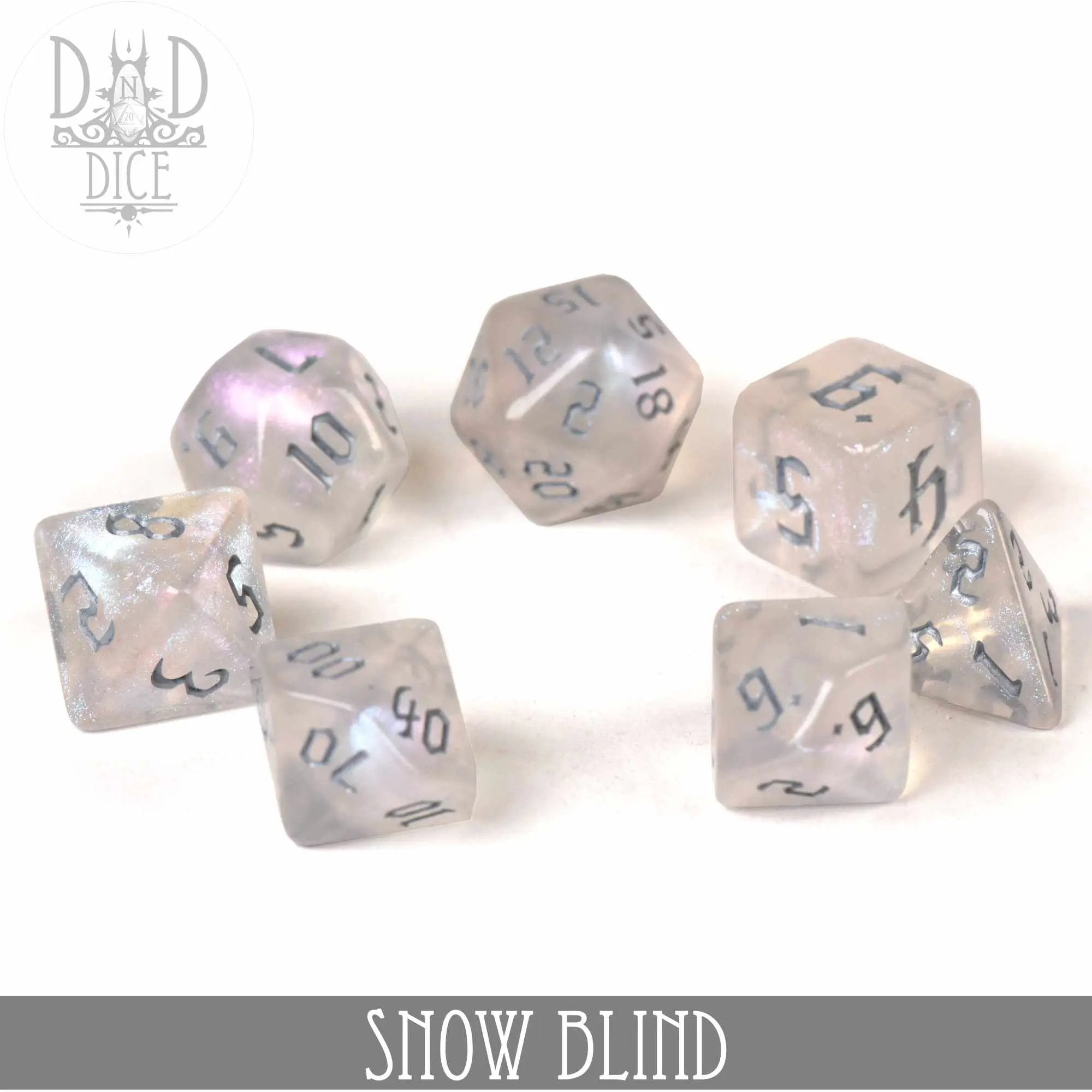 Snow Blind Dice Set by DNDDICE.COM