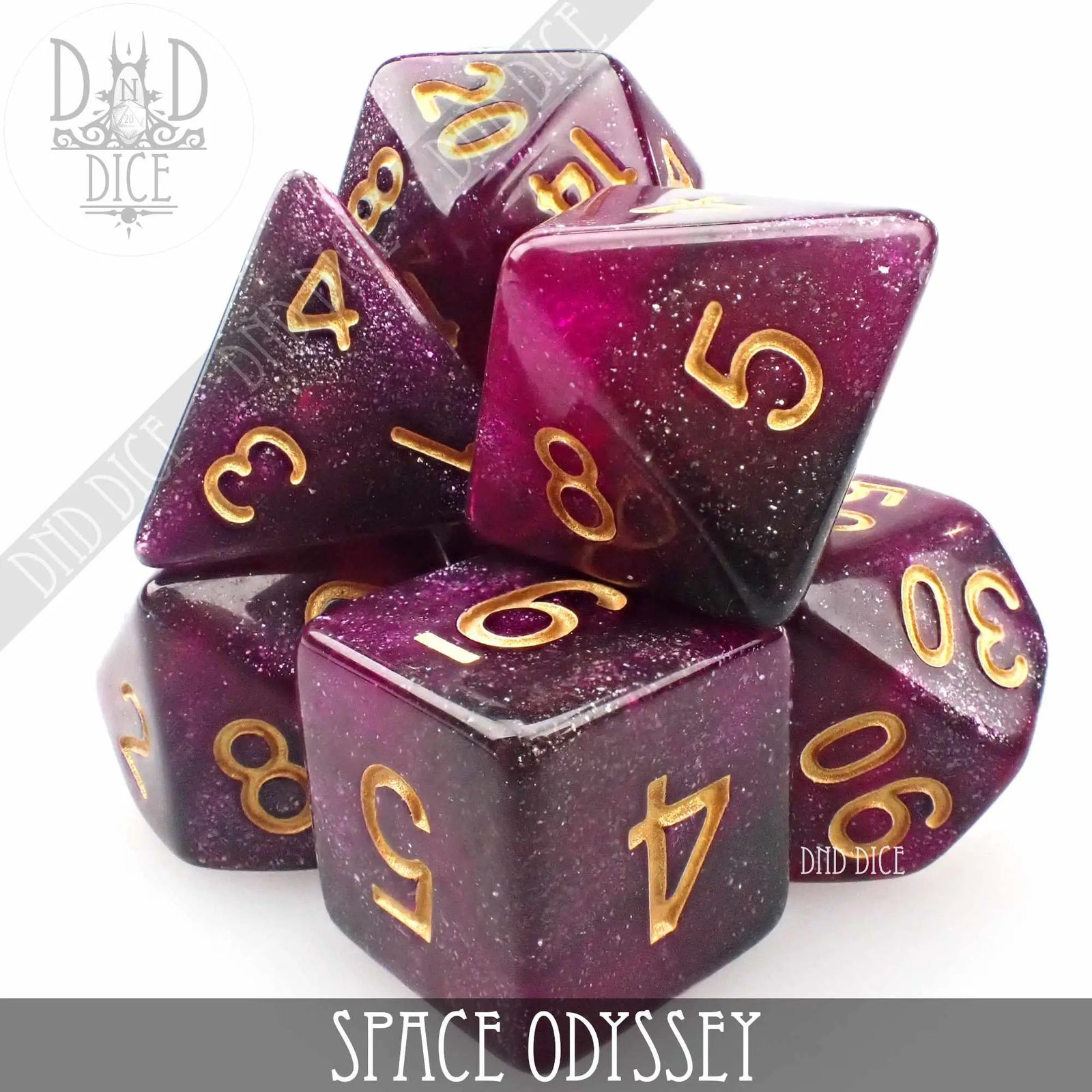 Space Odyssey Galaxy Dice Set by DNDDICE.COM