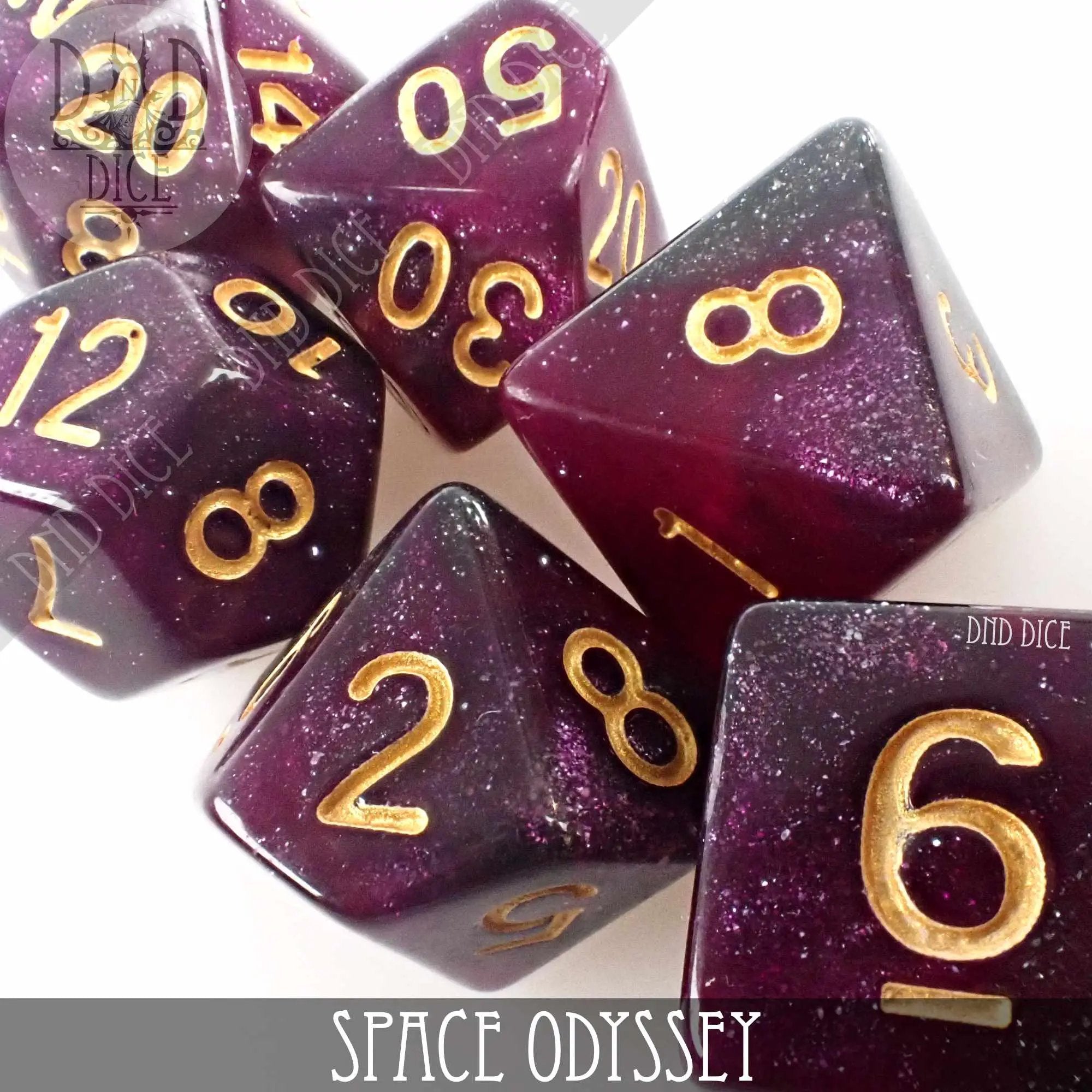 Space Odyssey Galaxy Dice Set by DNDDICE.COM