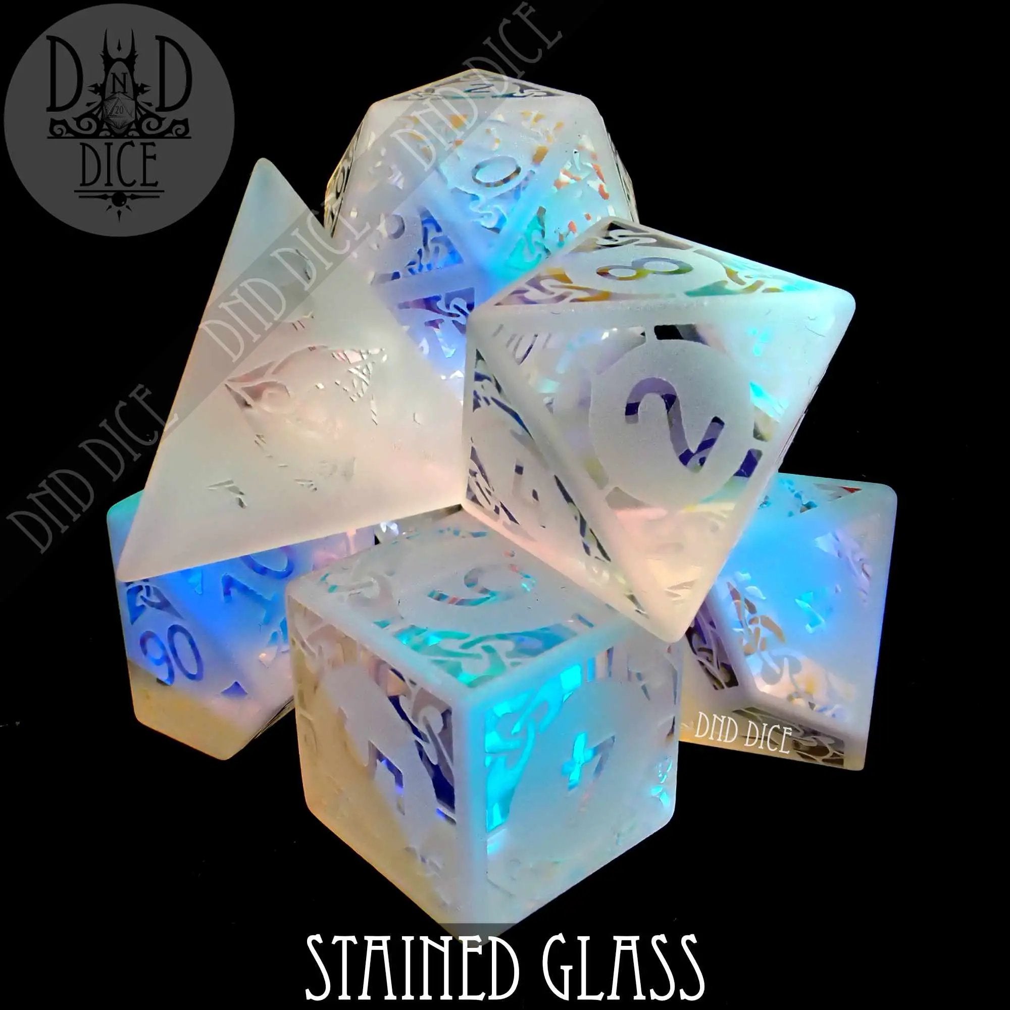 Stained Glass Frosted Dice Set (Gift Box) by DNDDICE.COM