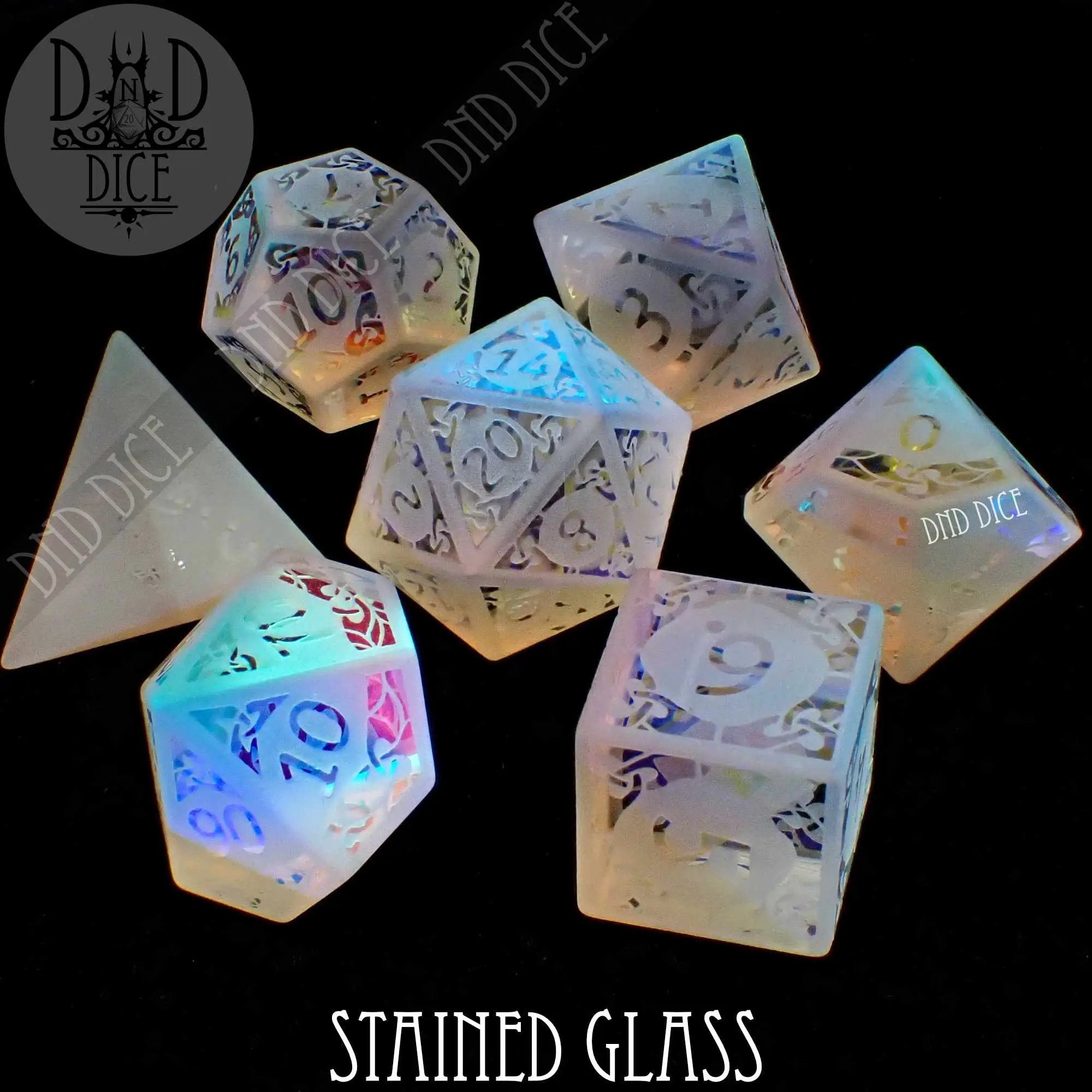 Stained Glass Frosted Dice Set (Gift Box) by DNDDICE.COM