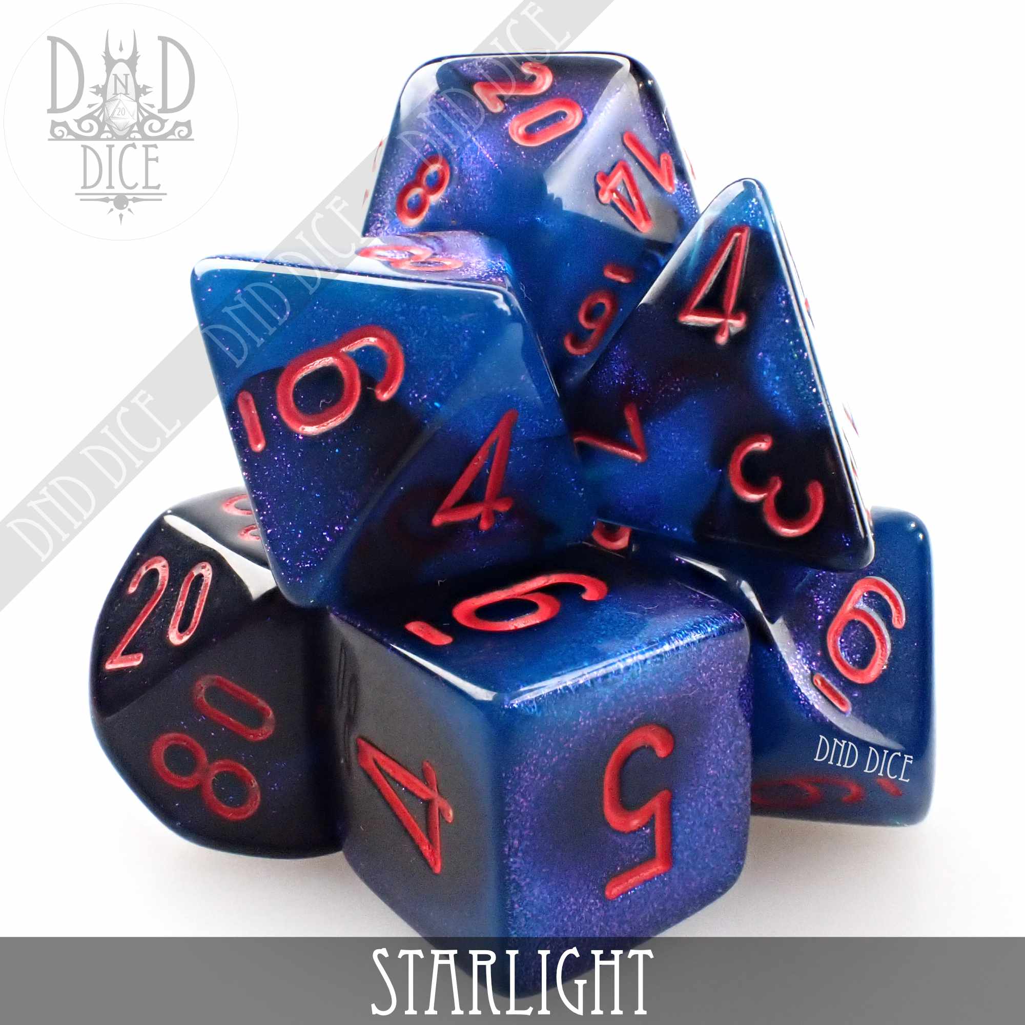 Gemini Starlight Dice Set by DNDDICE.COM