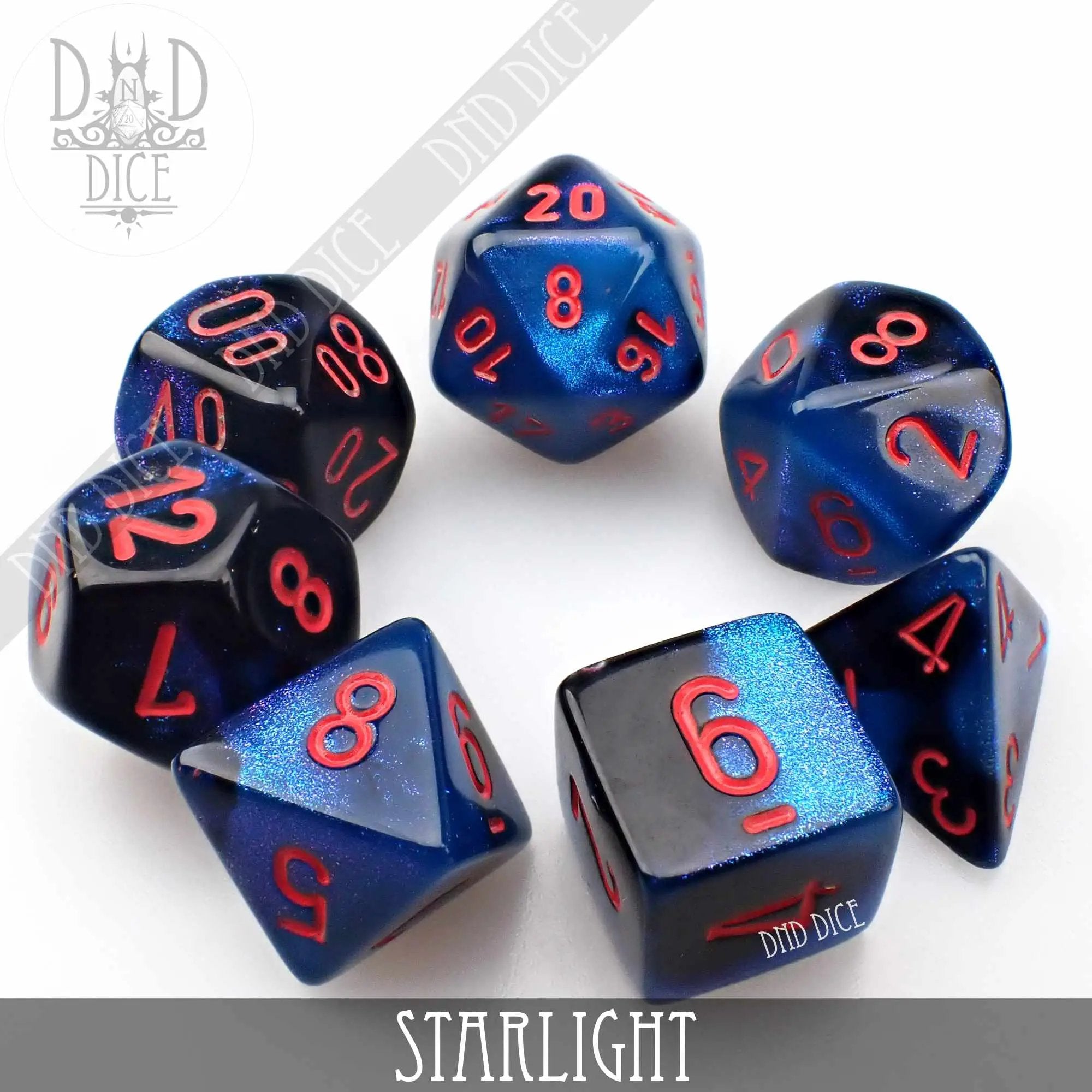 Gemini Starlight Dice Set by DNDDICE.COM