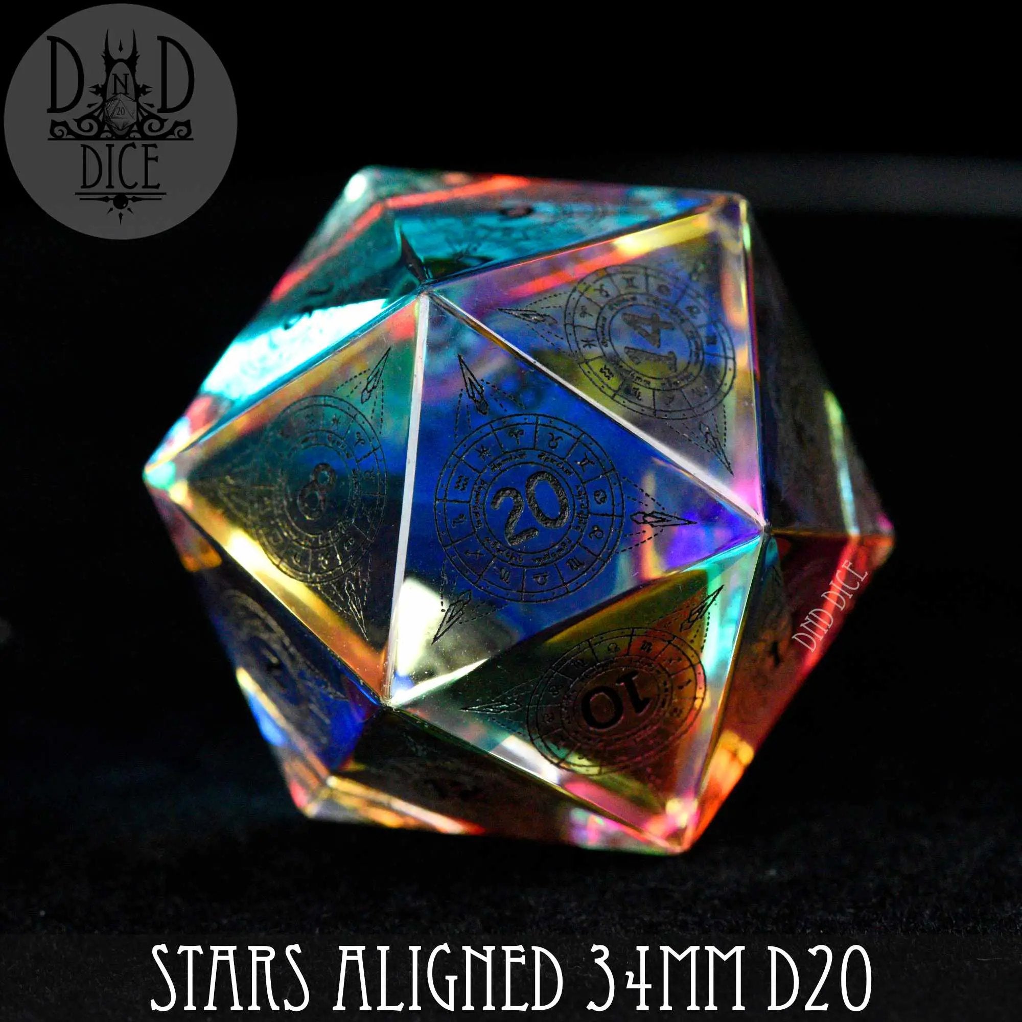 Stars Aligned Glass 30mm D20 (Gift Box) by DNDDICE.COM