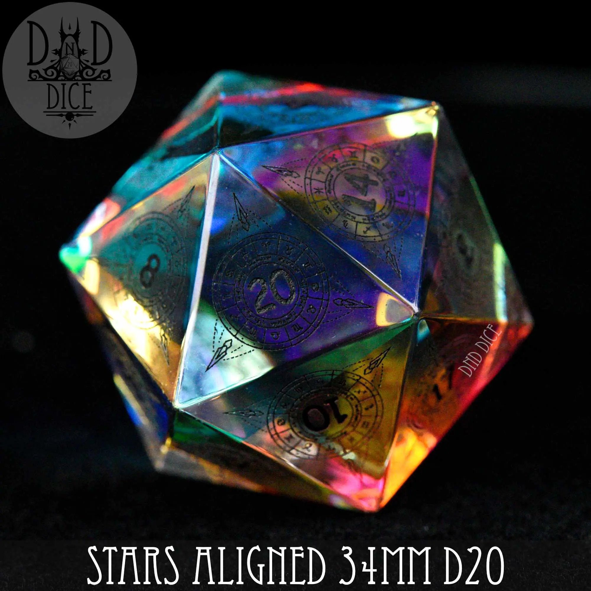 Stars Aligned Glass 30mm D20 (Gift Box) by DNDDICE.COM