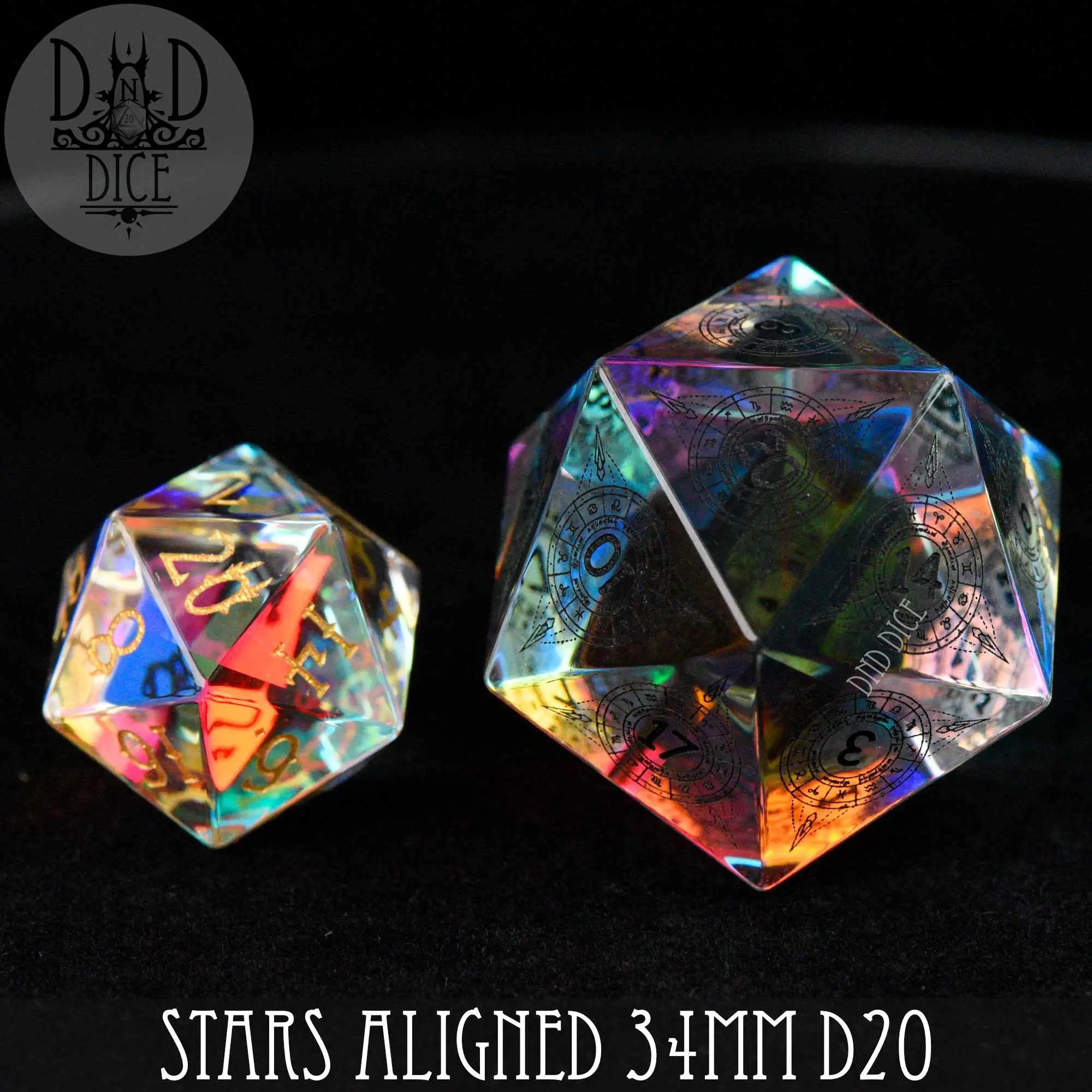 Stars Aligned Glass 30mm D20 (Gift Box) by DNDDICE.COM