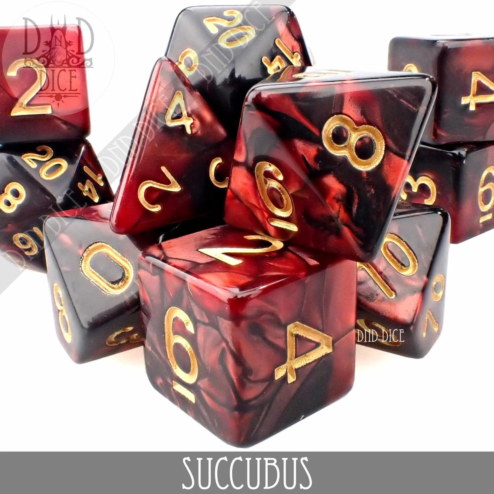 Succubus 7 or 11 Dice Set by DNDDICE.COM