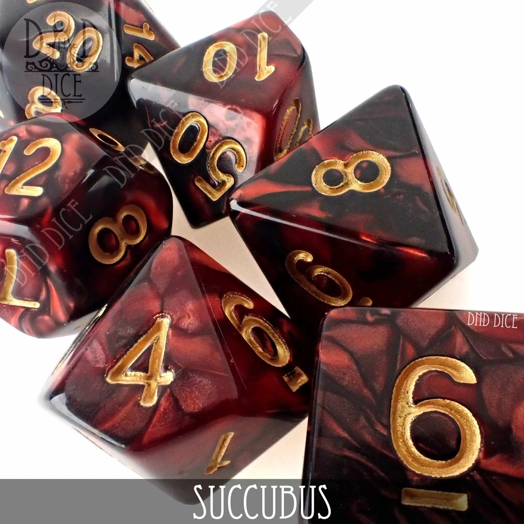 Succubus 7 or 11 Dice Set by DNDDICE.COM