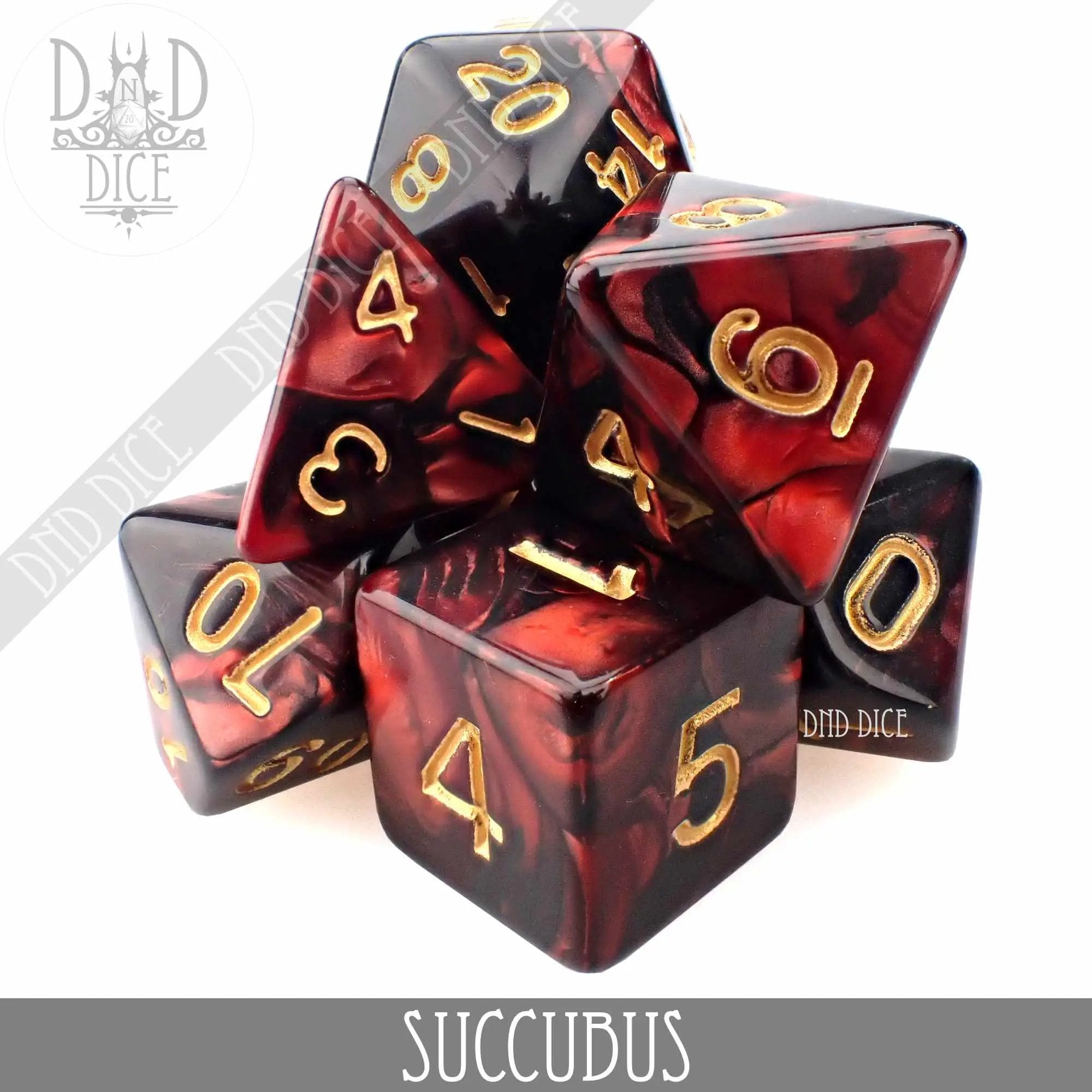 Succubus 7 or 11 Dice Set by DNDDICE.COM