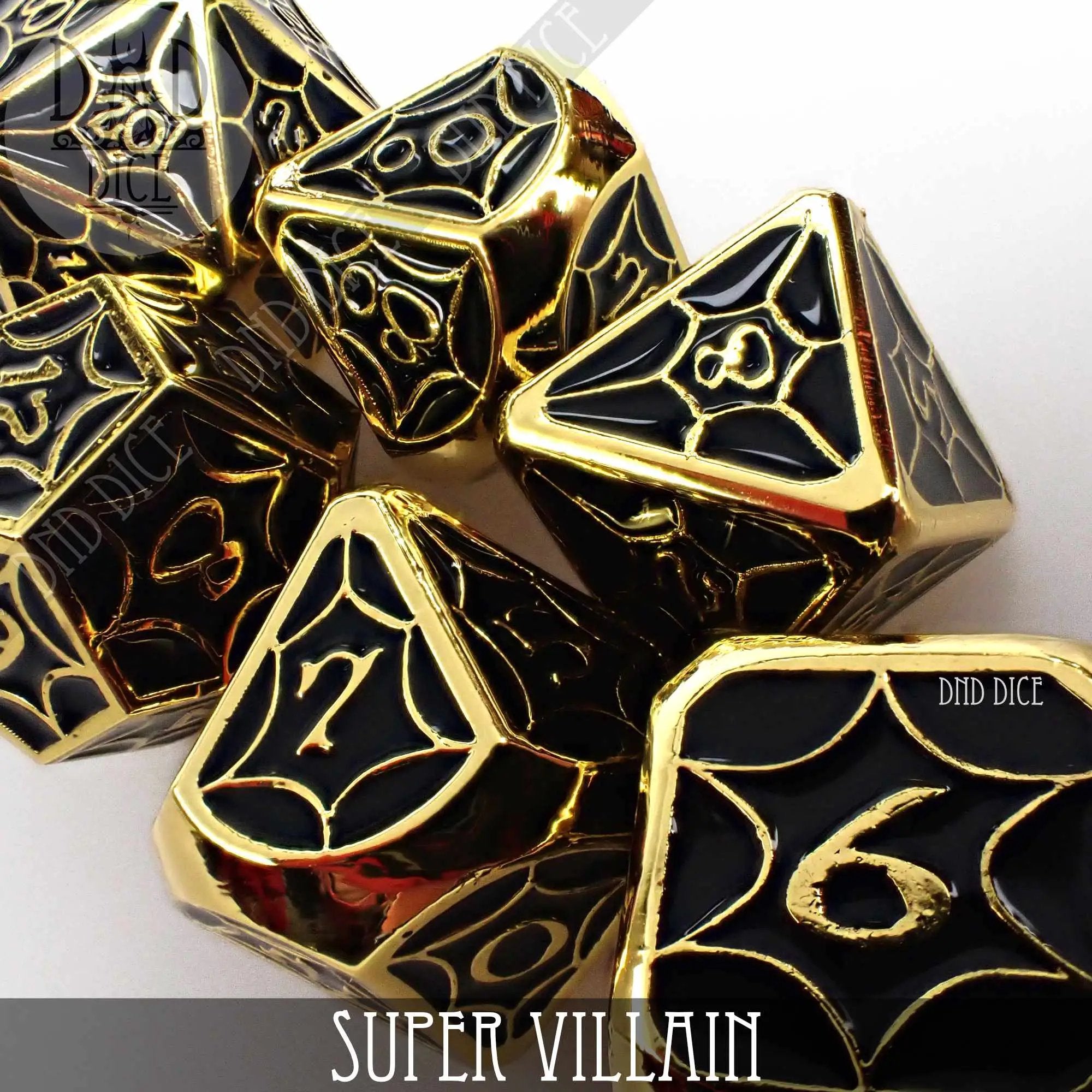 Super Villain Metal Dice Set by DNDDICE.COM