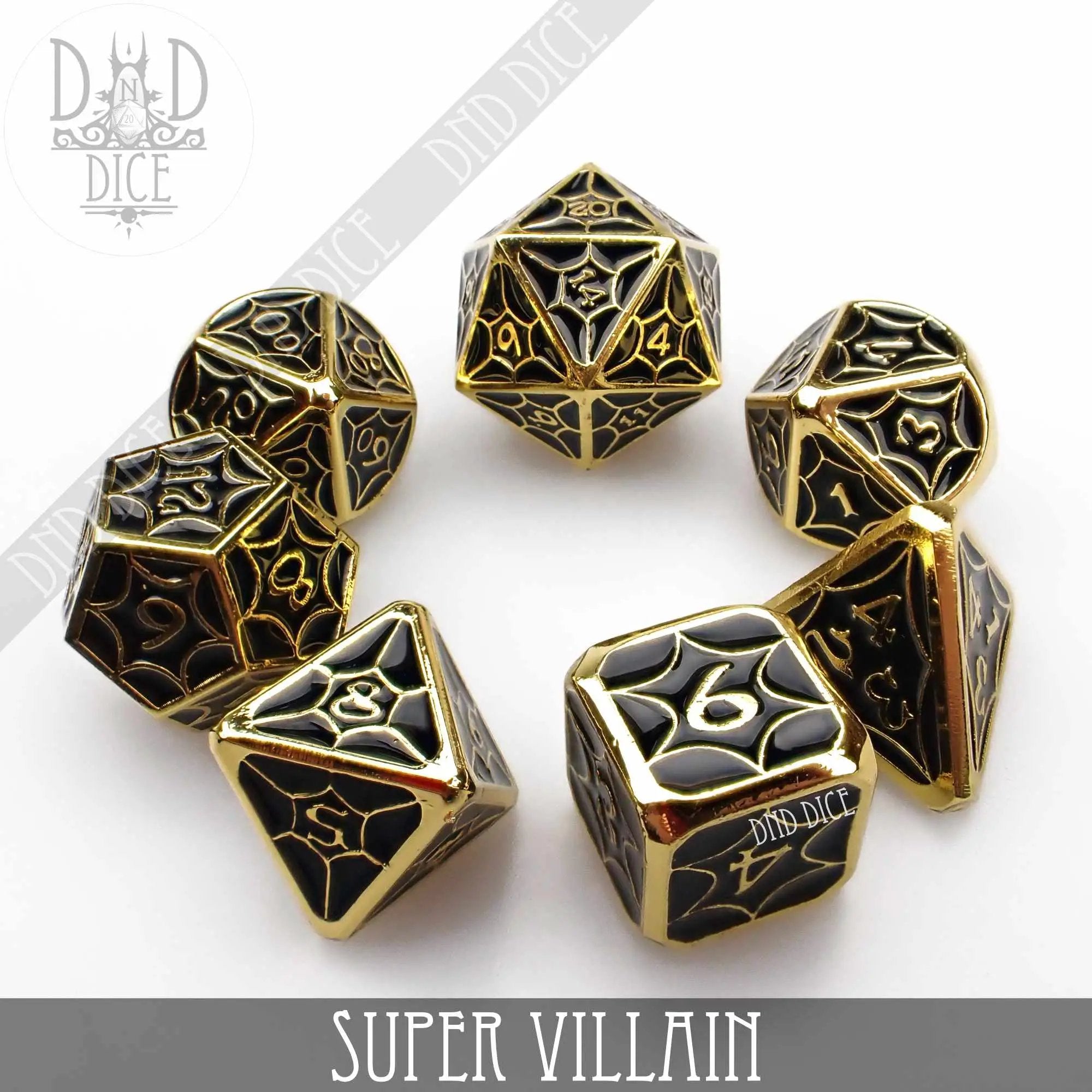 Super Villain Metal Dice Set by DNDDICE.COM