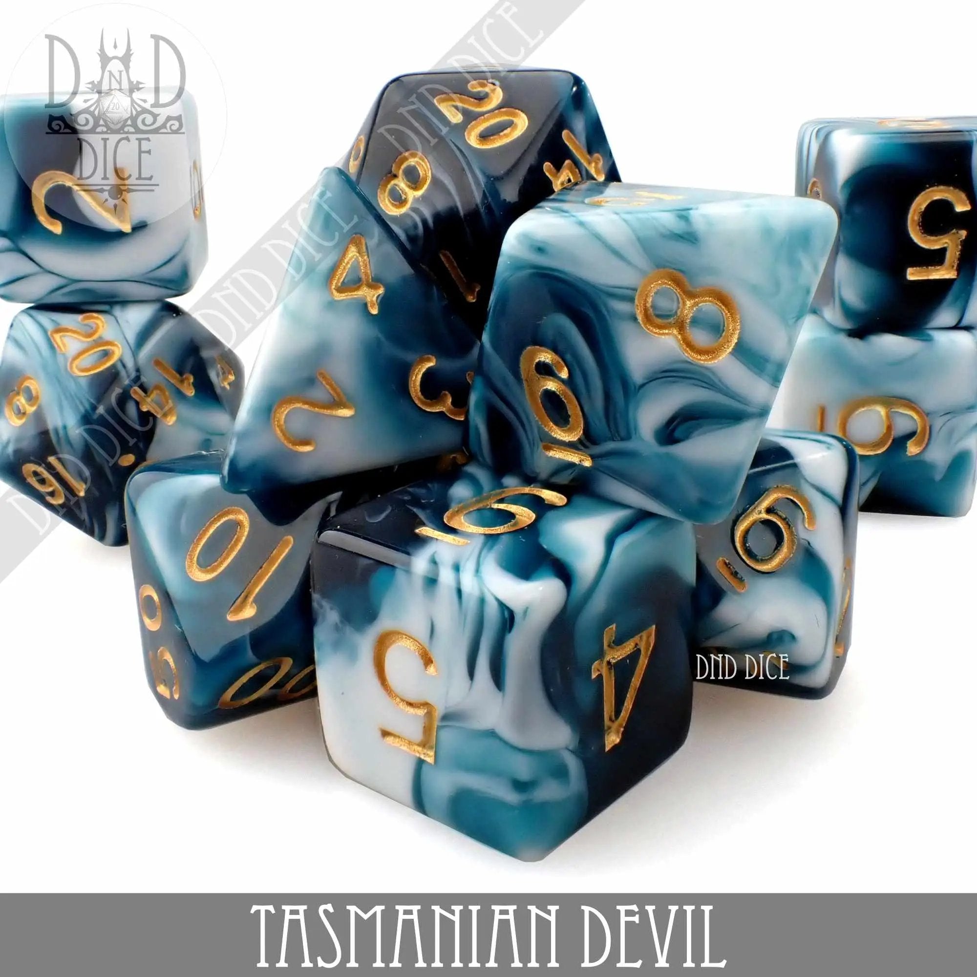 Tasmanian Devil 7 or 11 Dice Set by DNDDICE.COM