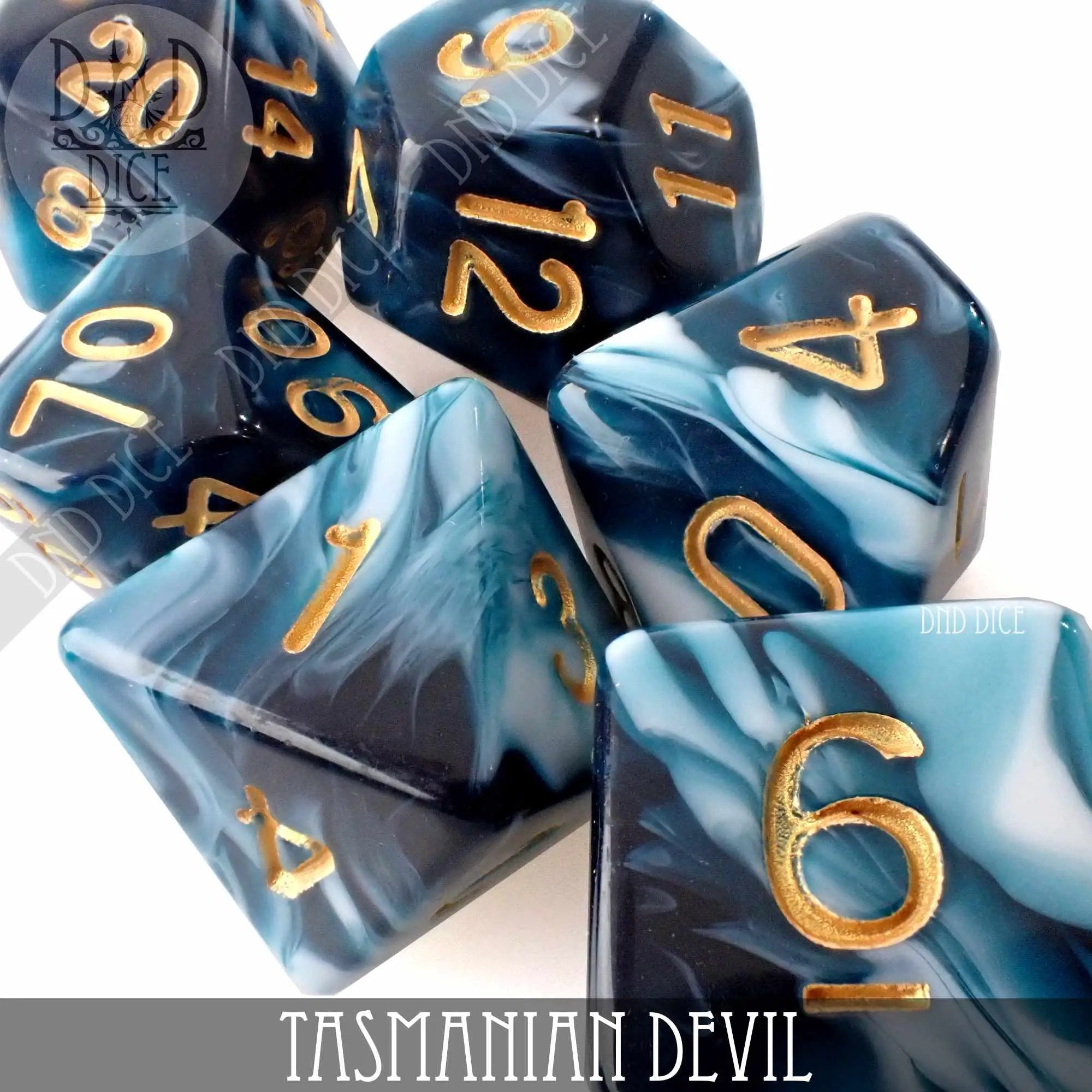 Tasmanian Devil 7 or 11 Dice Set by DNDDICE.COM