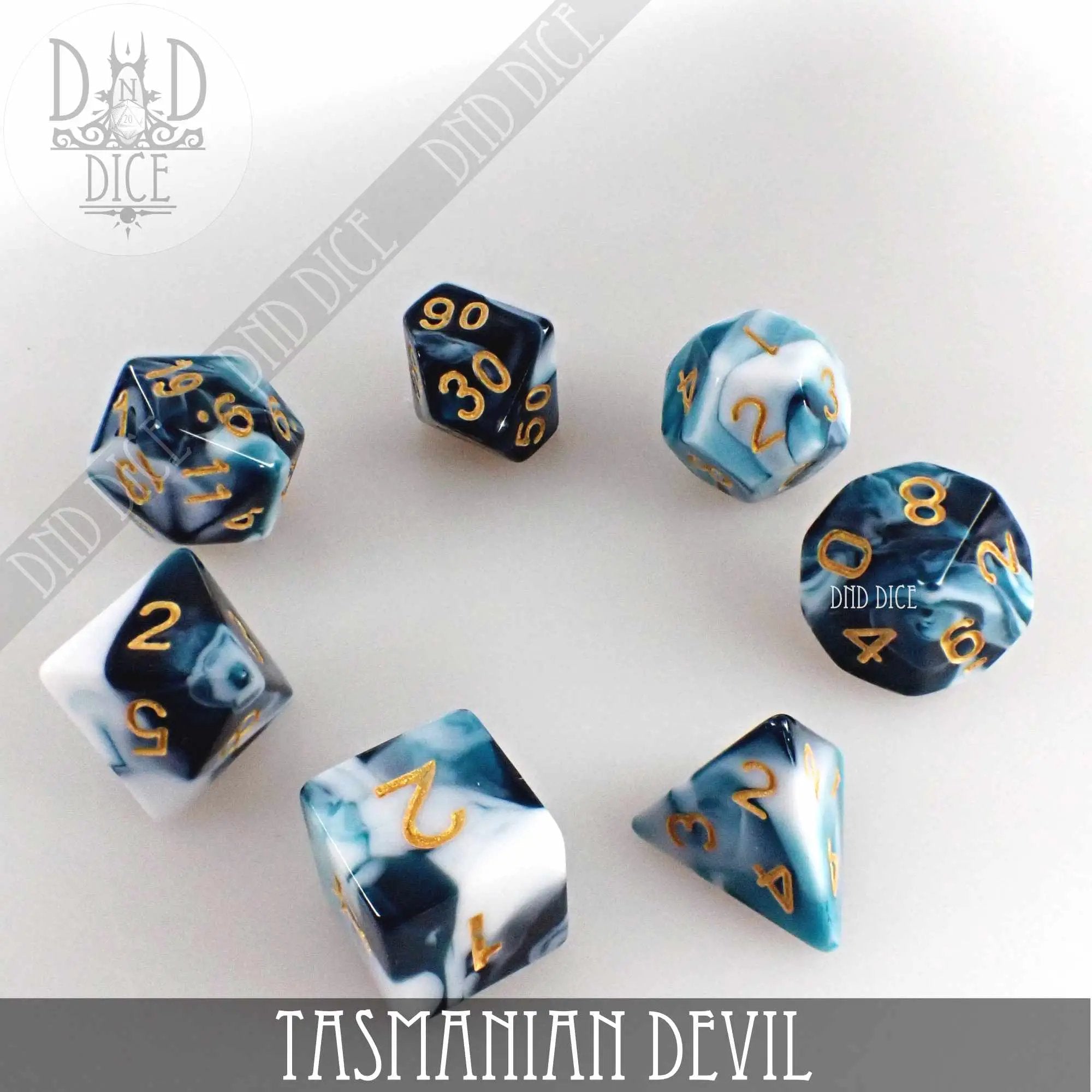 Tasmanian Devil 7 or 11 Dice Set by DNDDICE.COM