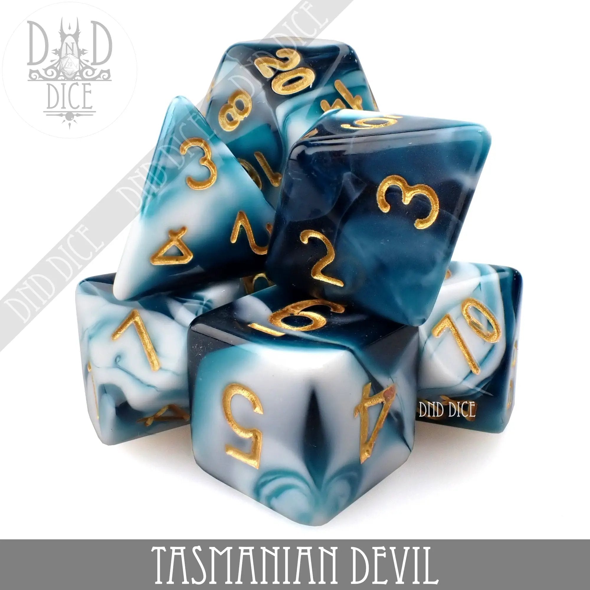 Tasmanian Devil 7 or 11 Dice Set by DNDDICE.COM